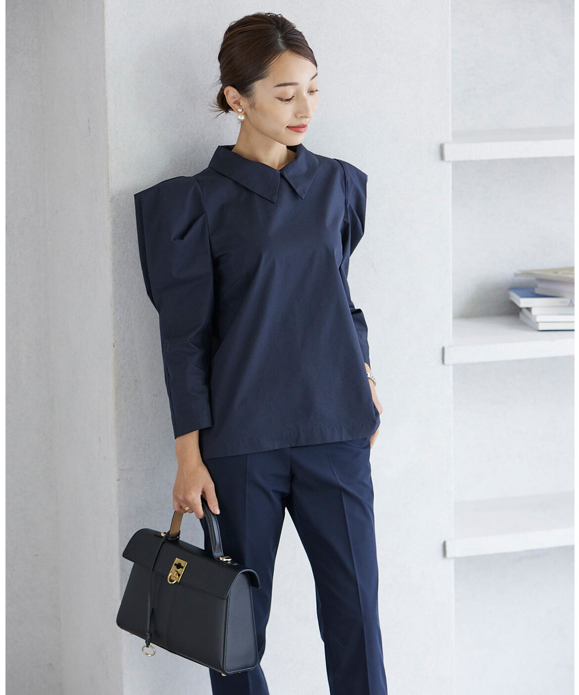 Maglie le cassetto「《M Maglie le cassetto&times;吉田理紗》2WAY衿のパワショル&ldquo;華&rdquo;ブラウス」|シャツ・ブラウス|