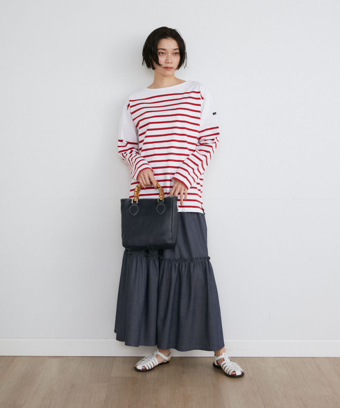 INED「《SUPERIOR CLOSET》JEANNEパネルボーダービッグTシャツ《Le minor》」|Tシャツ・カットソー|