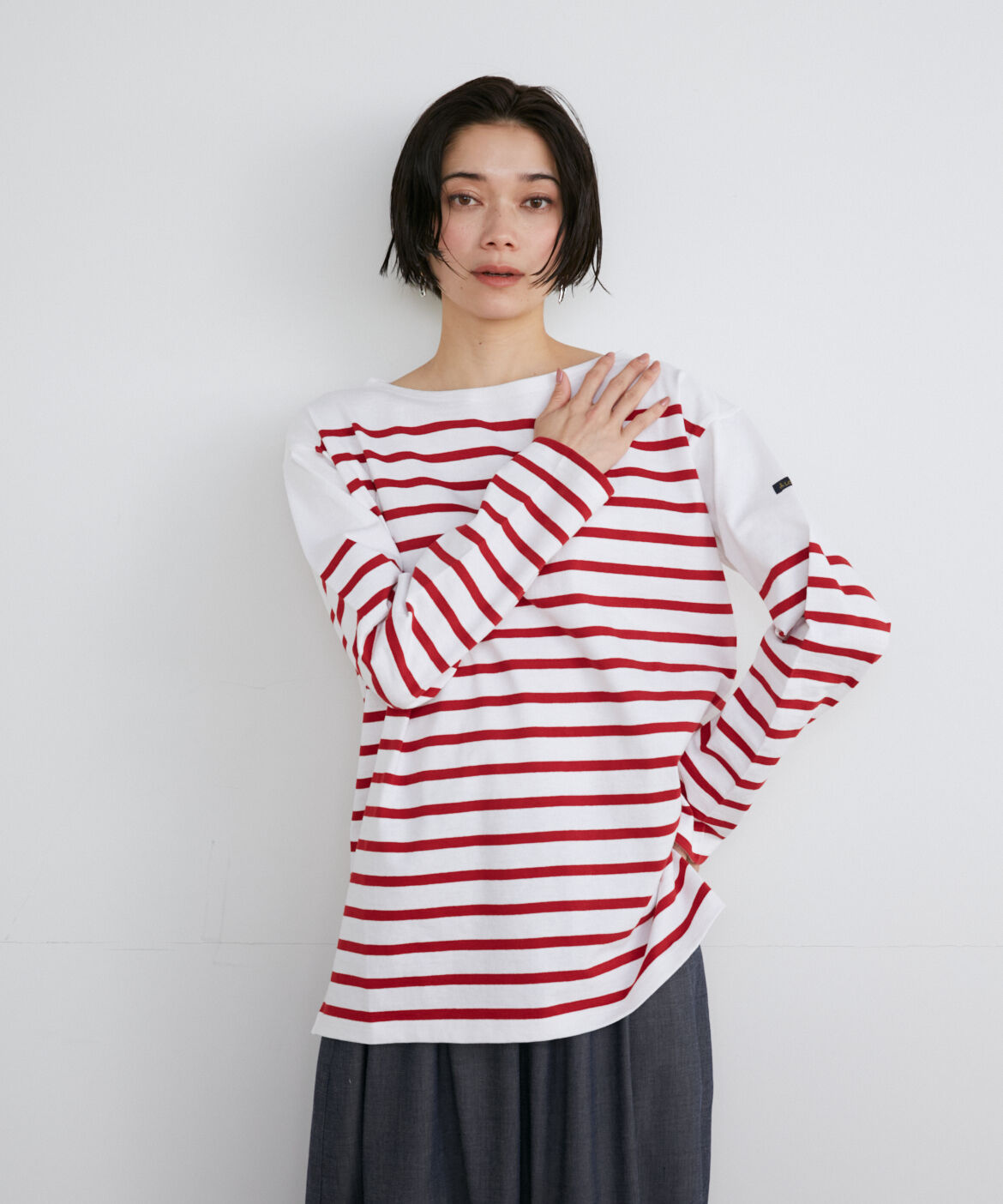 INED「《SUPERIOR CLOSET》JEANNEパネルボーダービッグTシャツ《Le minor》」|Tシャツ・カットソー|