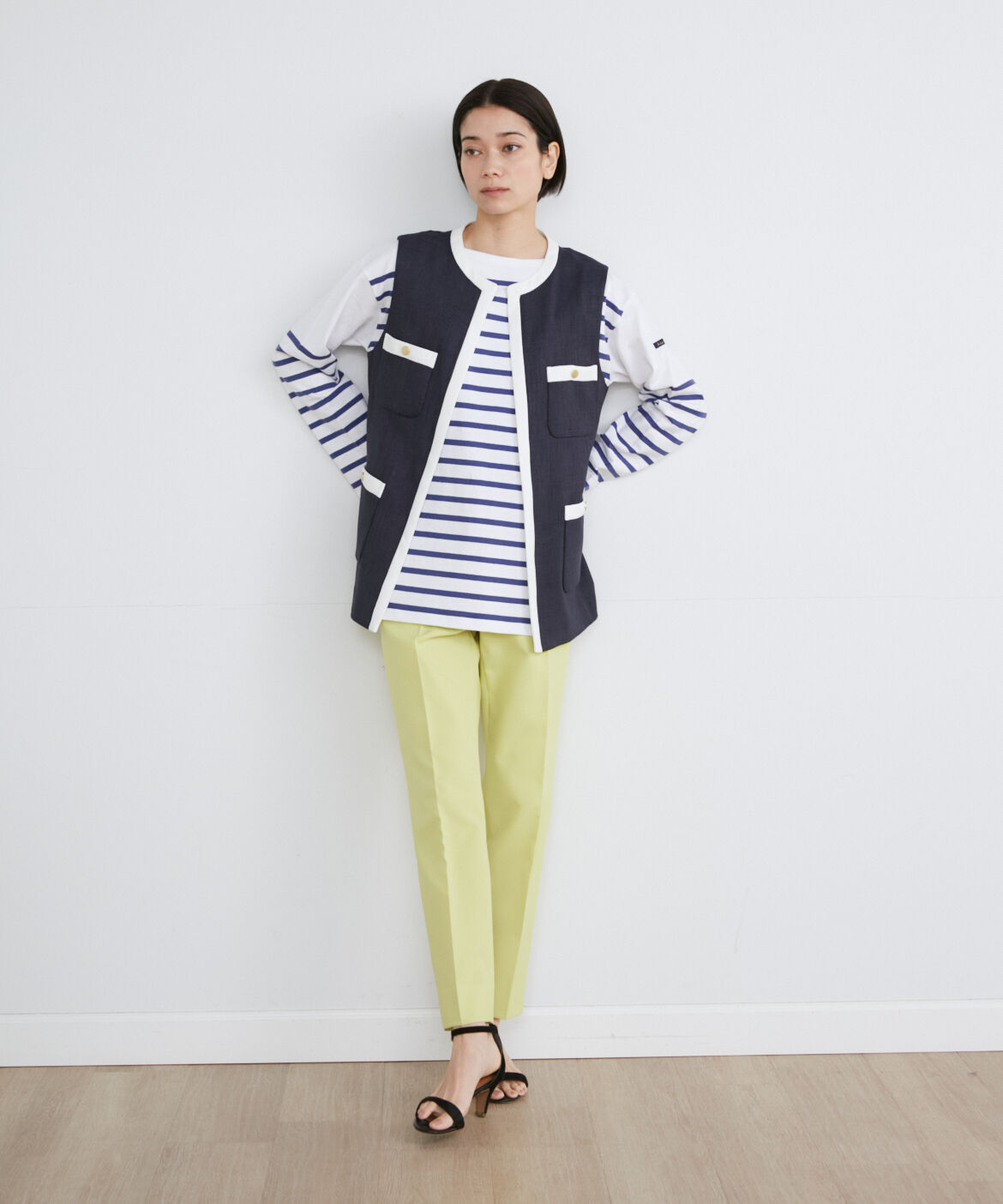 INED「《SUPERIOR CLOSET》JEANNEパネルボーダービッグTシャツ《Le minor》」|Tシャツ・カットソー|