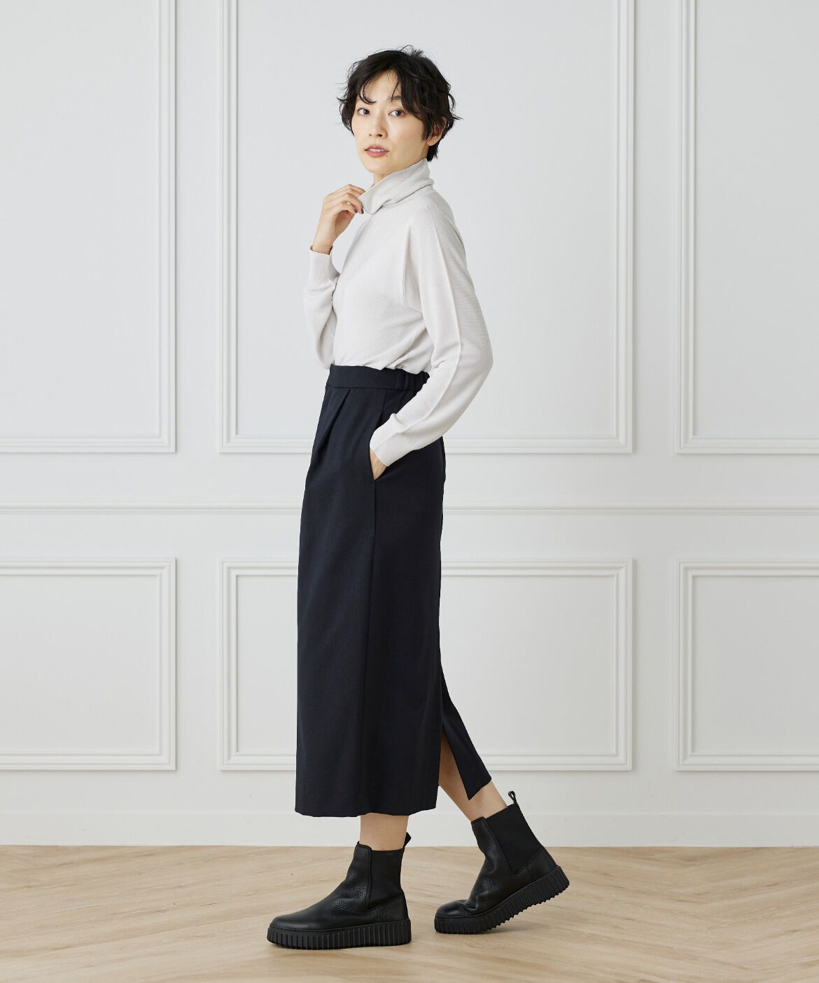 DAY by DAY it&rsquo;s international「ウールライクセミタイトスカート」|タイト|