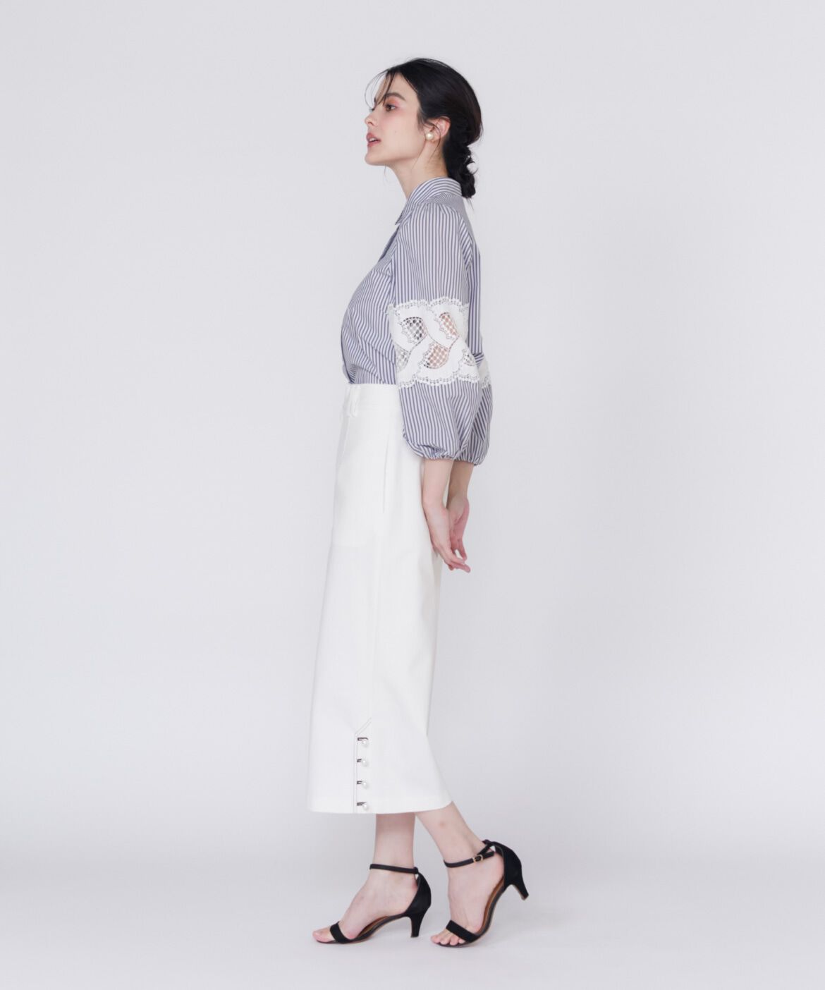 Maglie le cassetto「《大きいサイズ》レースドッキングブラウス」|シャツ・ブラウス|