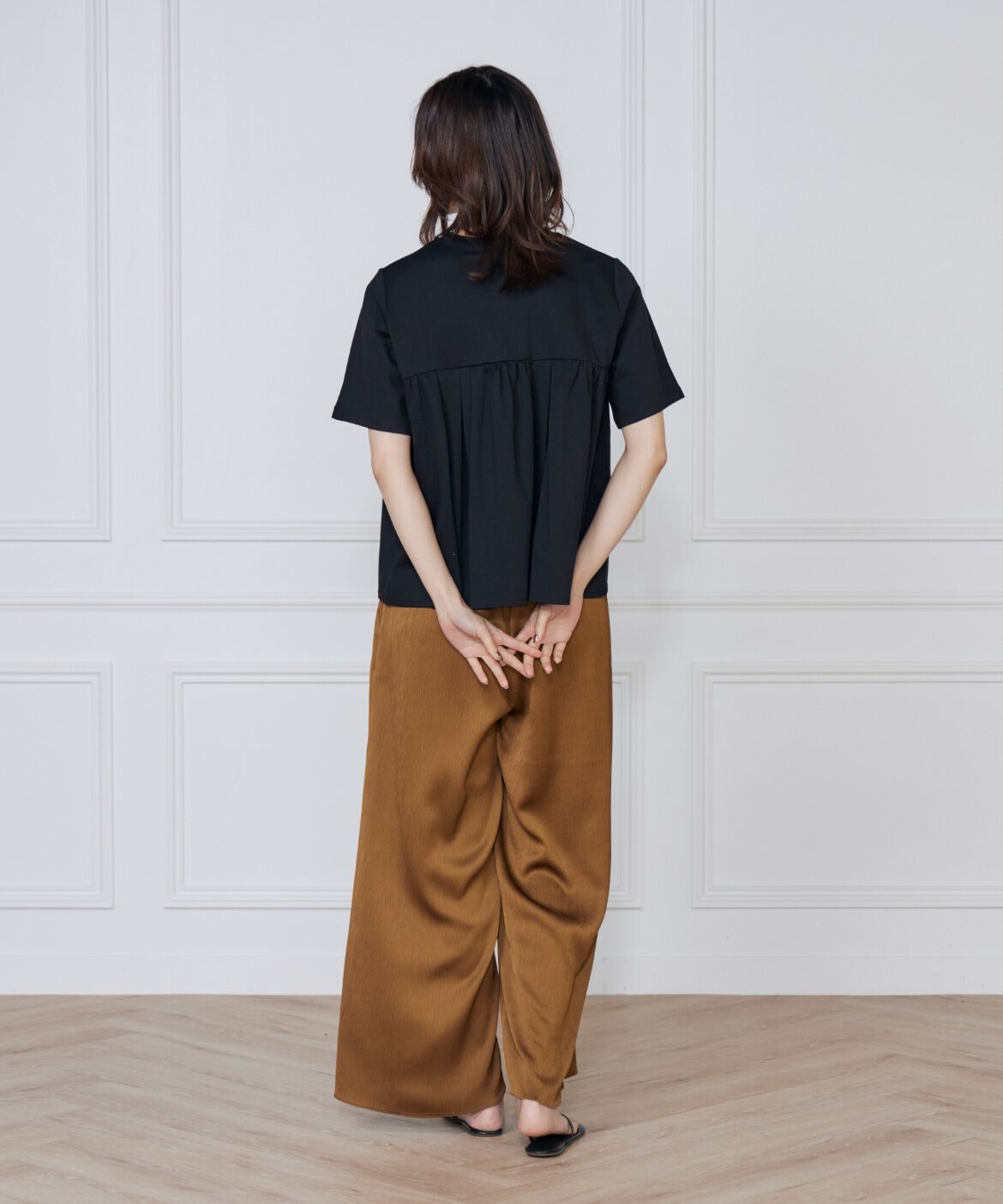 I.T.'S international「タックギャザー切り替えトップス」|Tシャツ・カットソー|