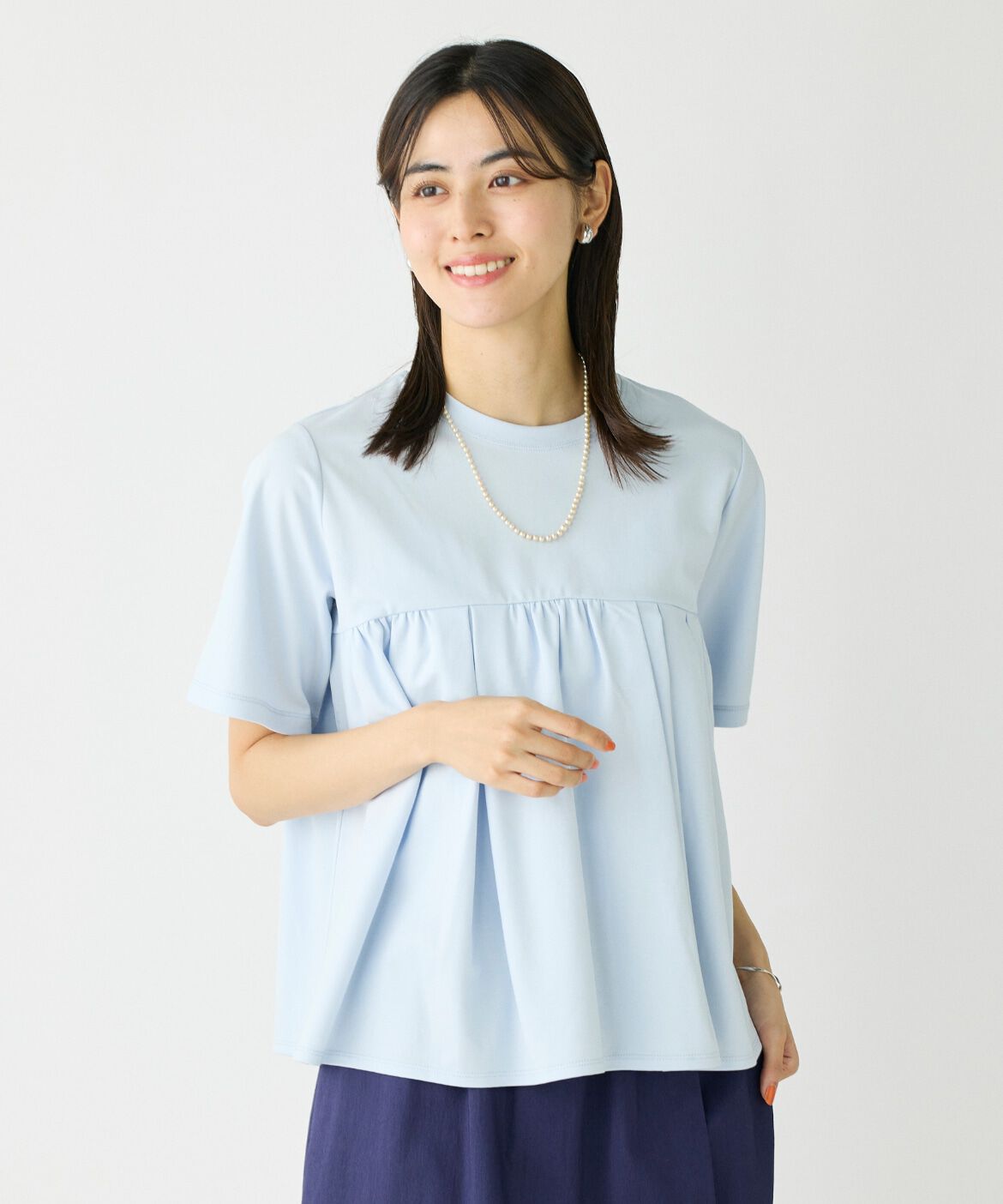 I.T.'S international「タックギャザー切り替えトップス」|Tシャツ・カットソー|