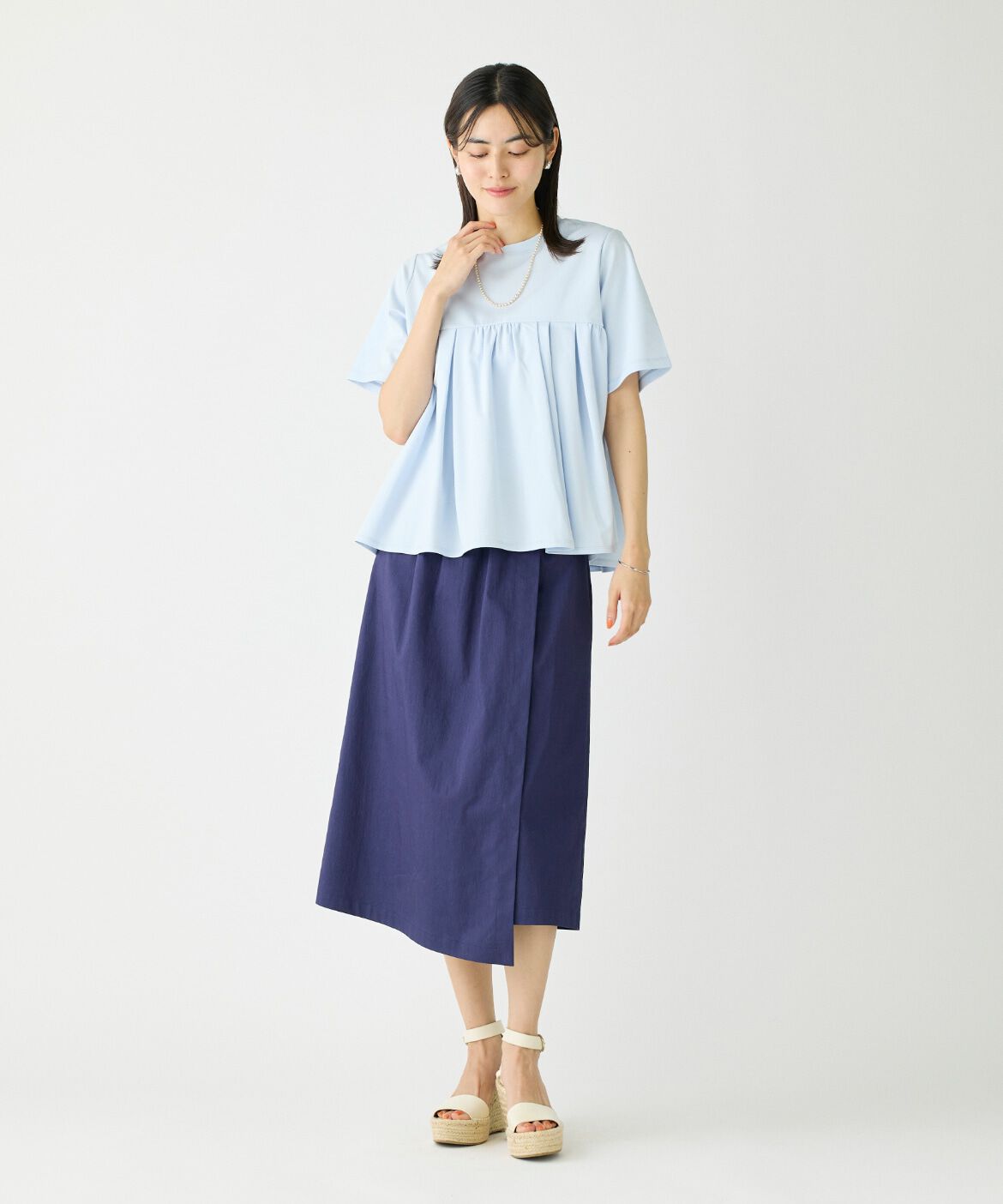 I.T.'S international「タックギャザー切り替えトップス」|Tシャツ・カットソー|