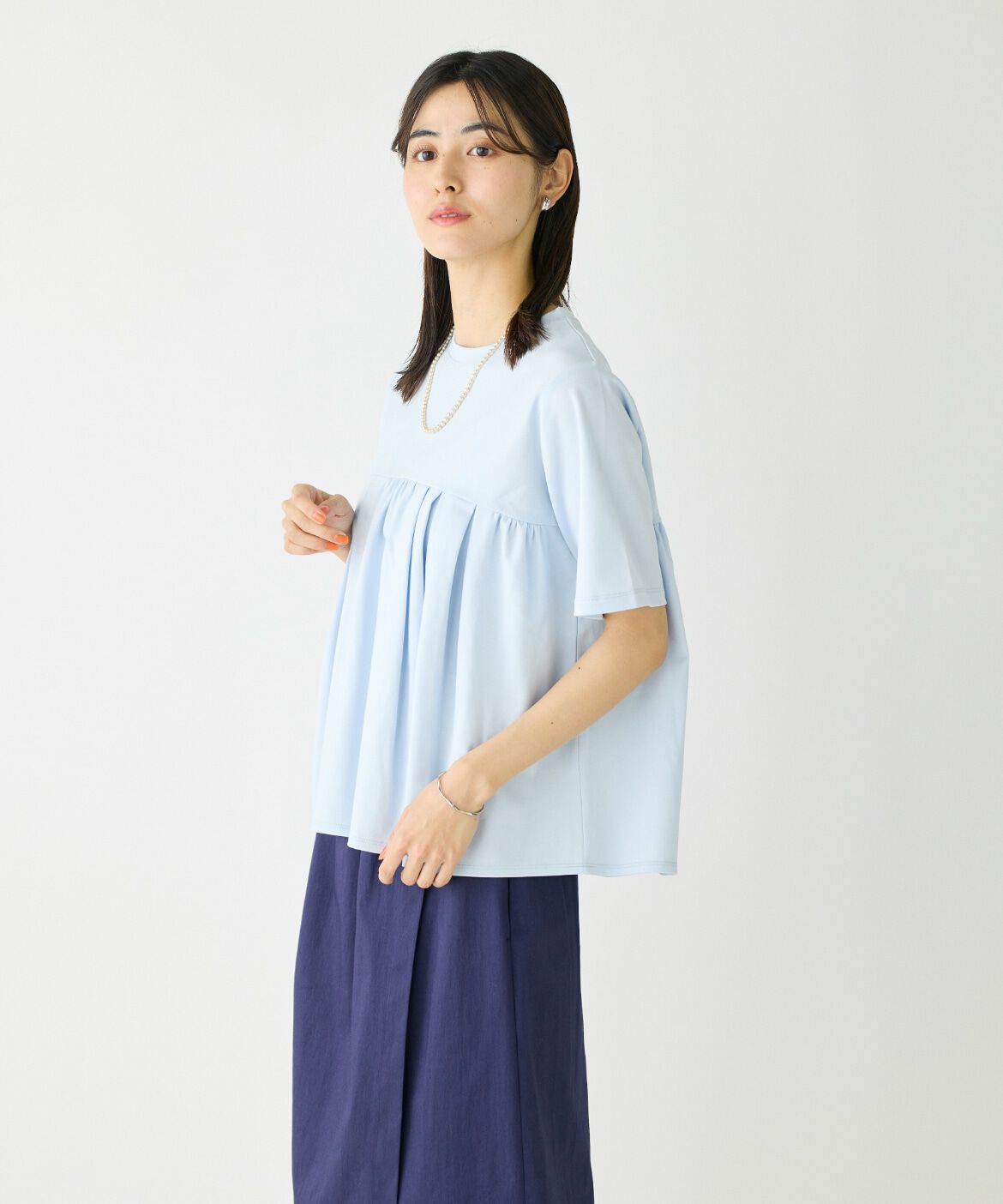 I.T.'S international「タックギャザー切り替えトップス」|Tシャツ・カットソー|