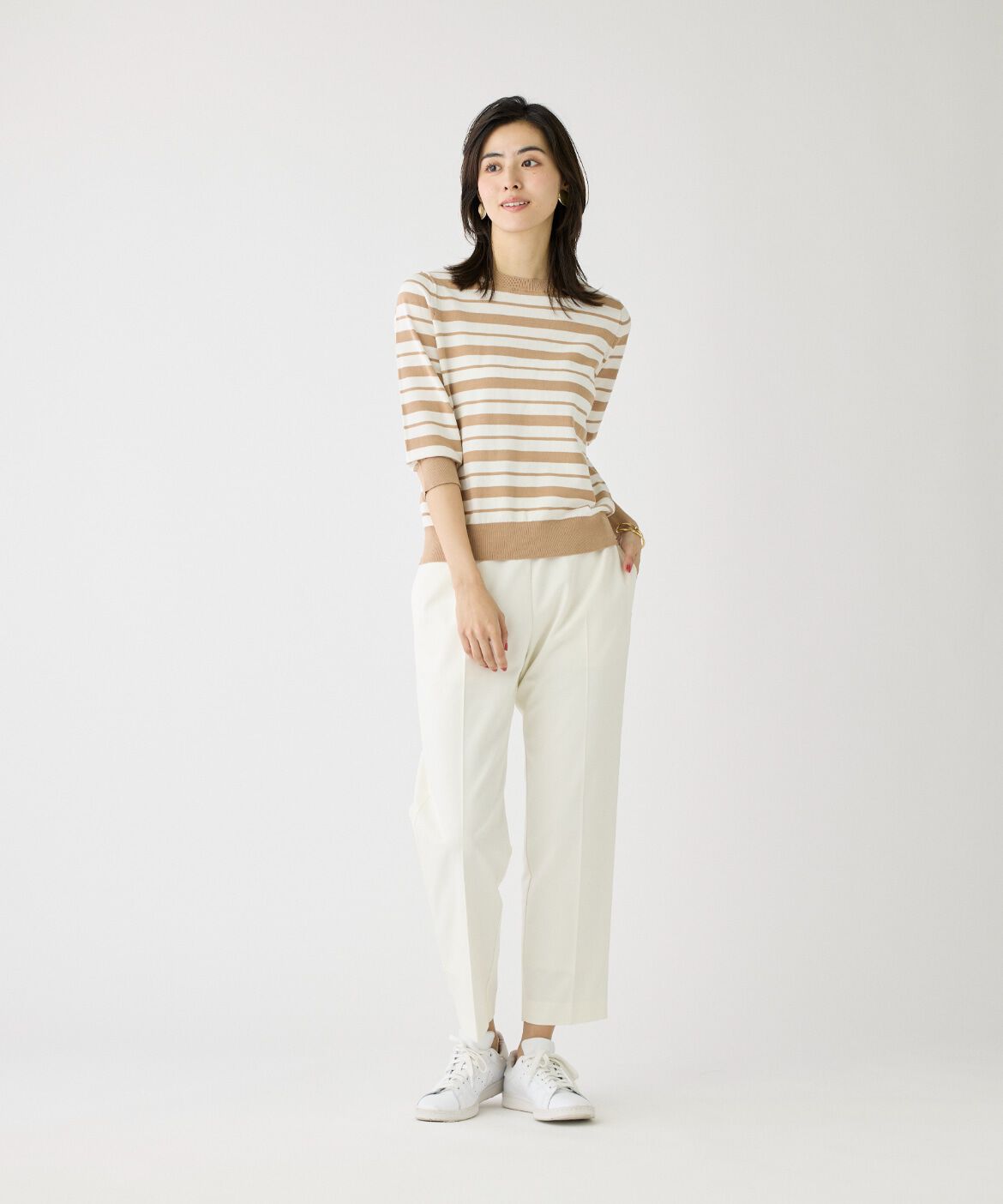 DAY by DAY it&rsquo;s international「5分袖ボーダークルーネックプルオーバー」|ニット・セーター|