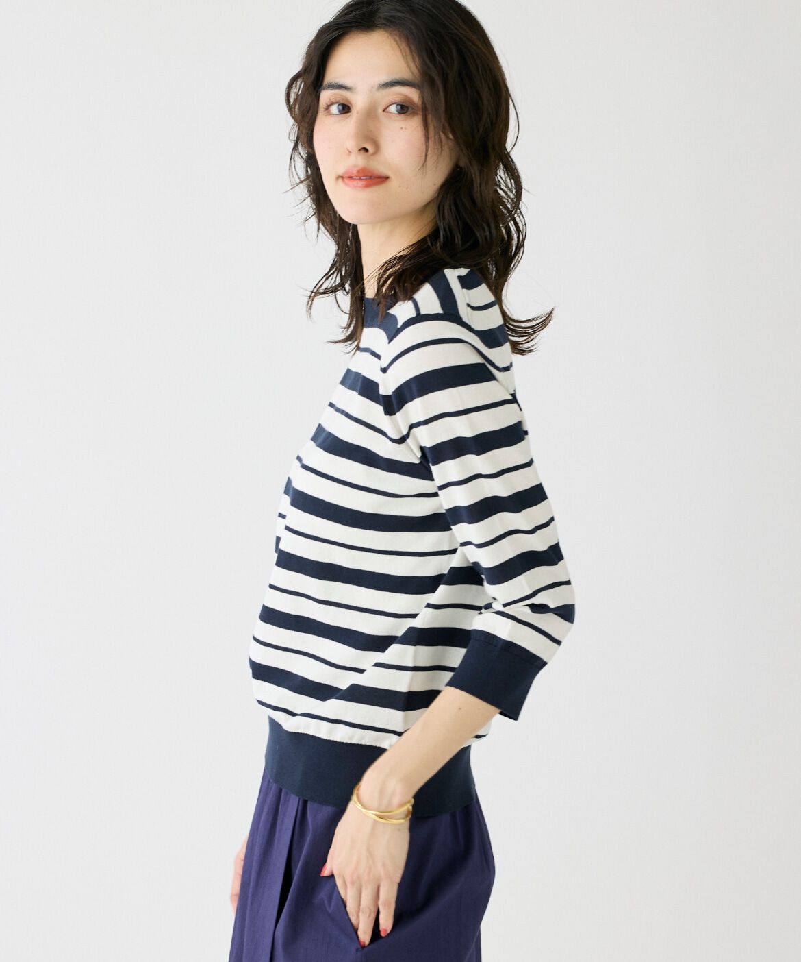 DAY by DAY it&rsquo;s international「5分袖ボーダークルーネックプルオーバー」|ニット・セーター|