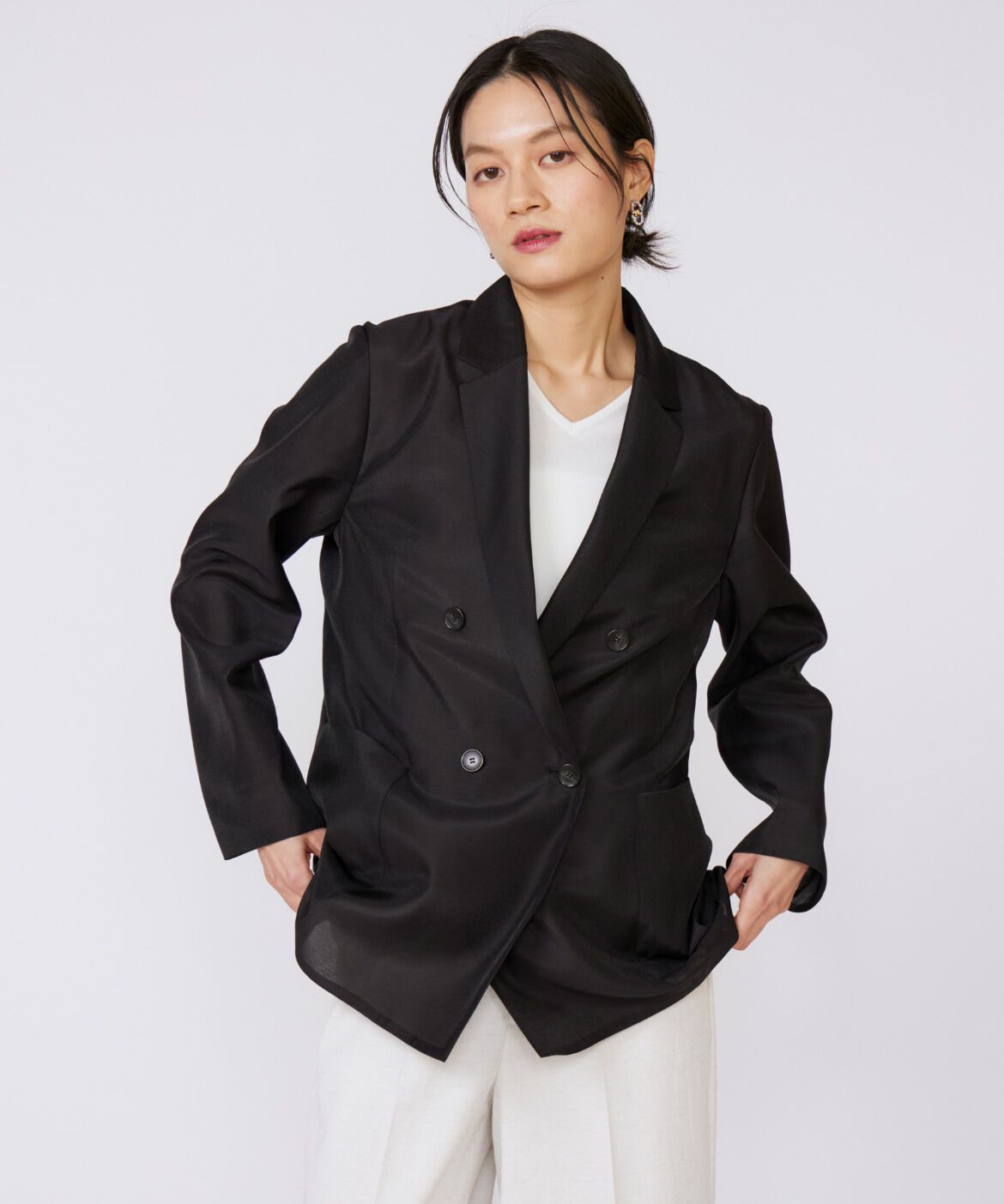 INED「オーガンジーシアージャケット」|テーラードジャケット|