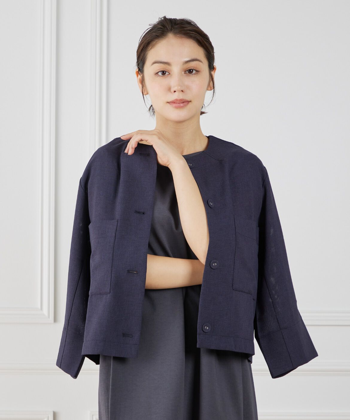 7-IDconcept.「カラミノーカラージャケット」|ノーカラージャケット|