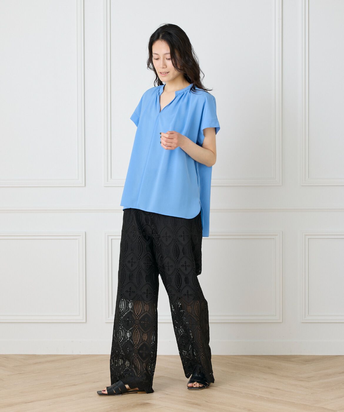 INED「キーネックブラウス」|シャツ・ブラウス|