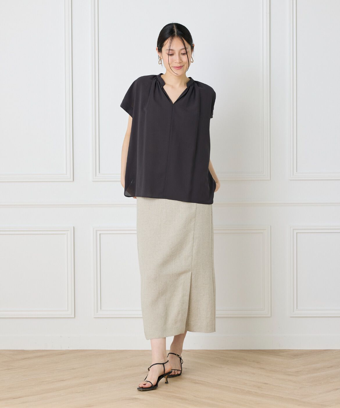 INED「キーネックブラウス」|シャツ・ブラウス|