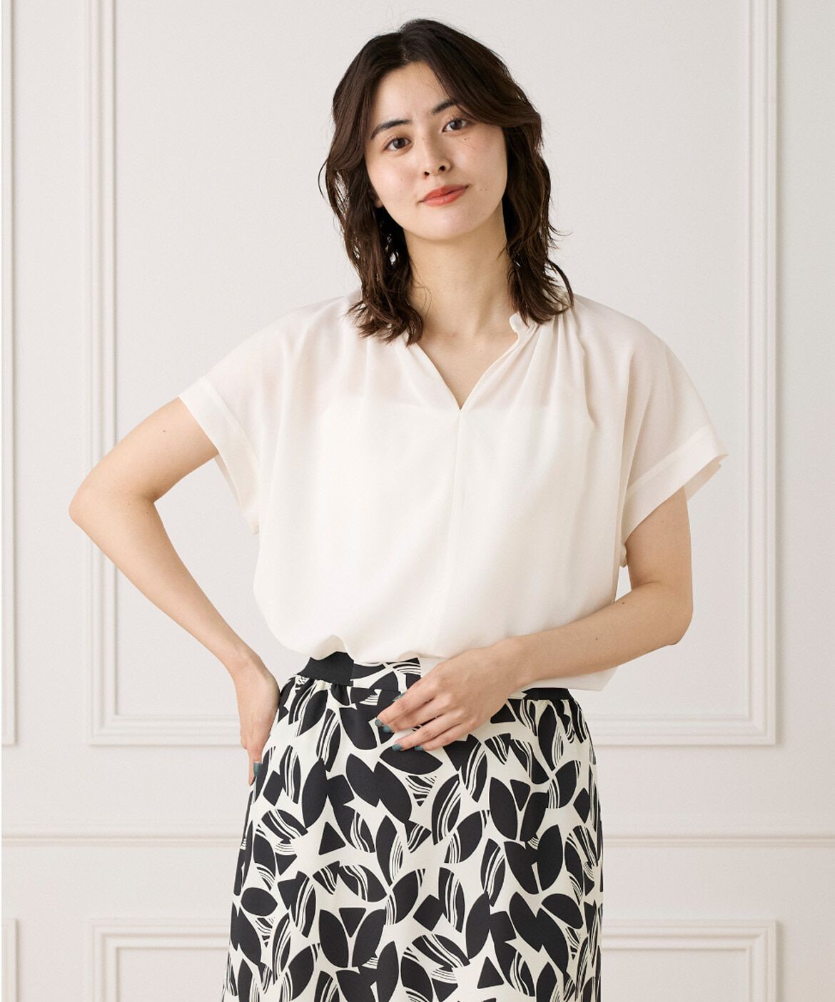 INED「キーネックブラウス」|シャツ・ブラウス|