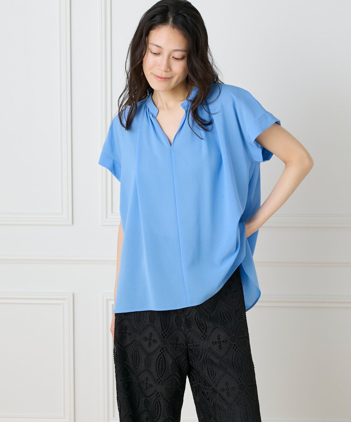 INED「キーネックブラウス」|シャツ・ブラウス|