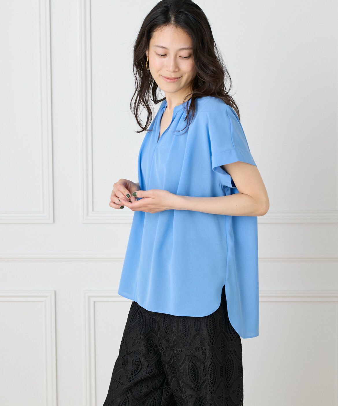 INED「キーネックブラウス」|シャツ・ブラウス|