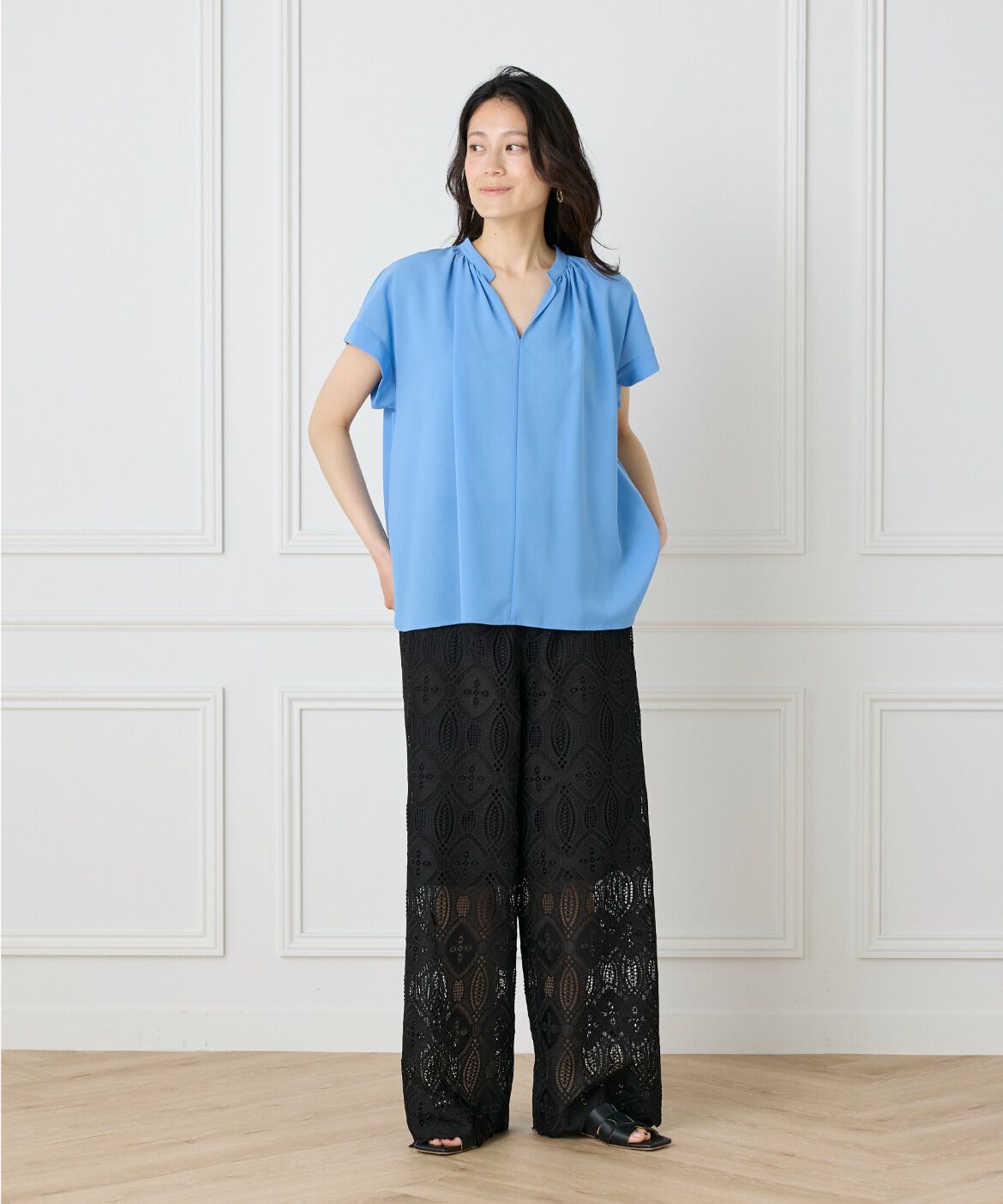 INED「キーネックブラウス」|シャツ・ブラウス|