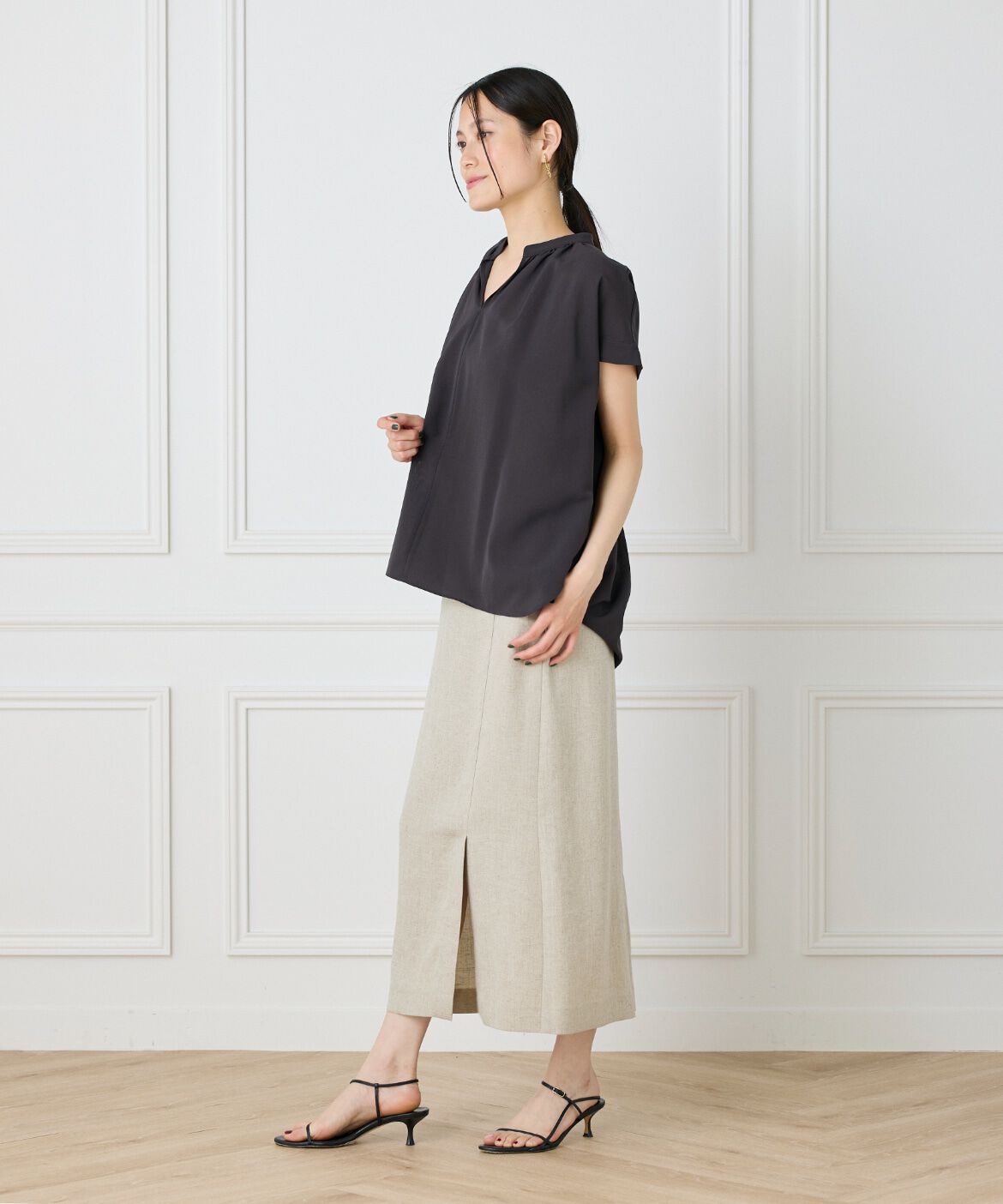 INED「キーネックブラウス」|シャツ・ブラウス|