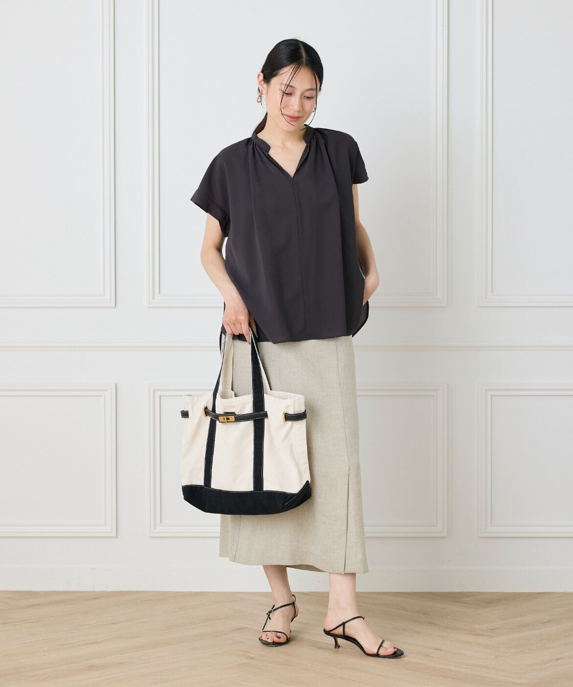 INED「キーネックブラウス」|シャツ・ブラウス|