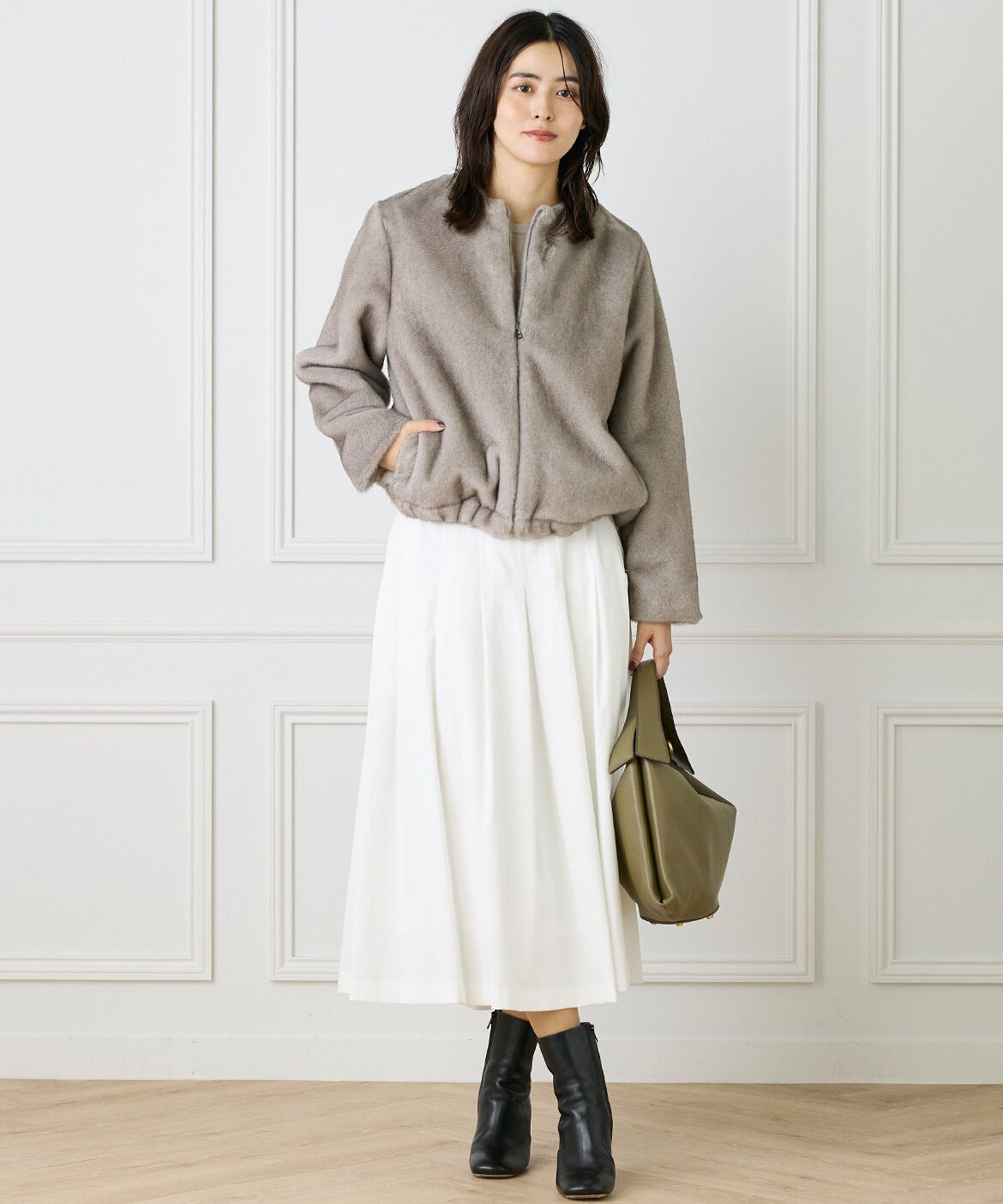 INED「《大きいサイズ》エコファーブルゾン」|その他|