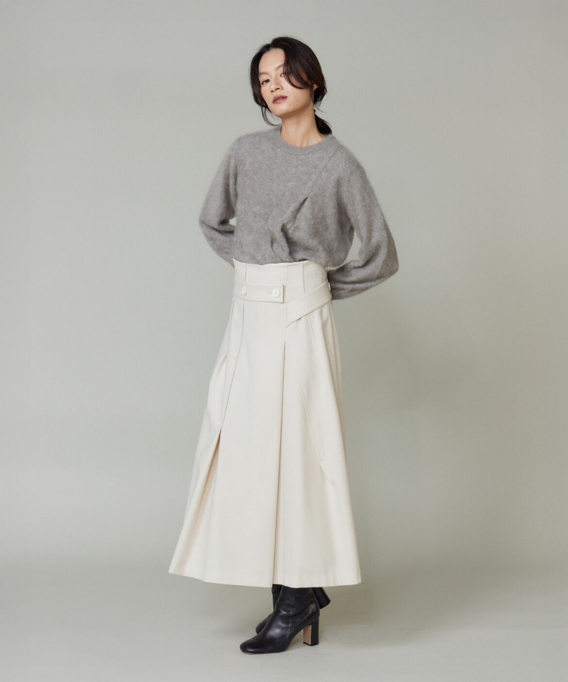 la veille by SUPERIOR CLOSET「《大きいサイズ》カシミヤタックプルオーバー」|ニット・セーター|