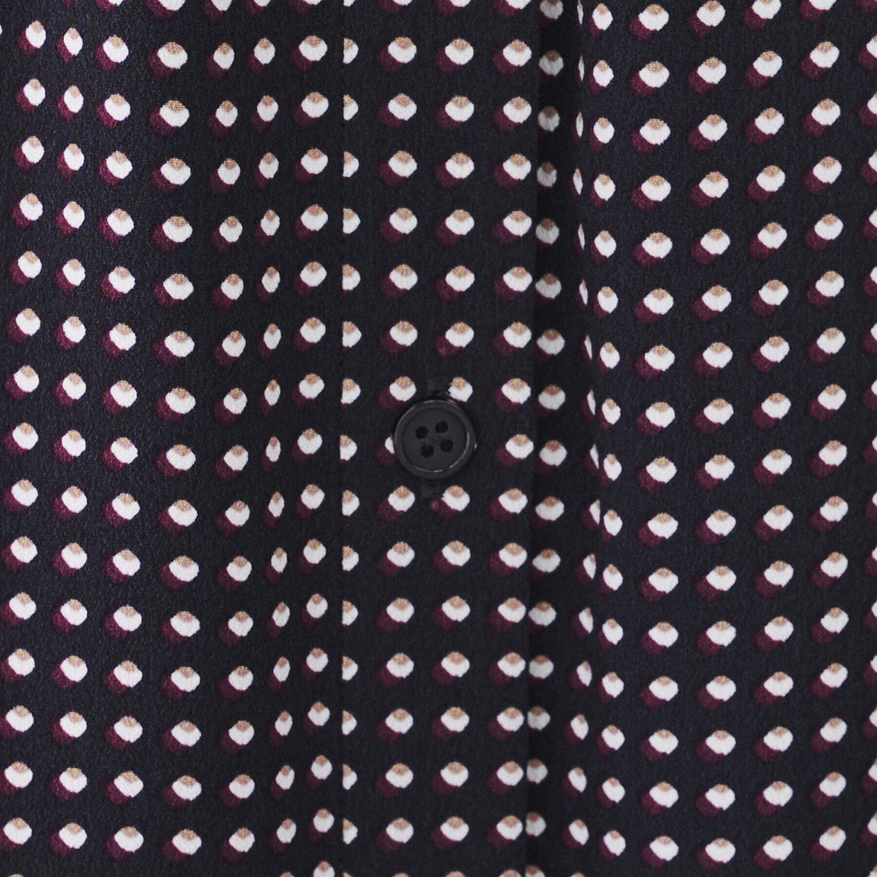 UNTITLED「【前開きボタン/ウエストゴム/ベルト付】変形ドット柄ワンピース」|ワンピース|