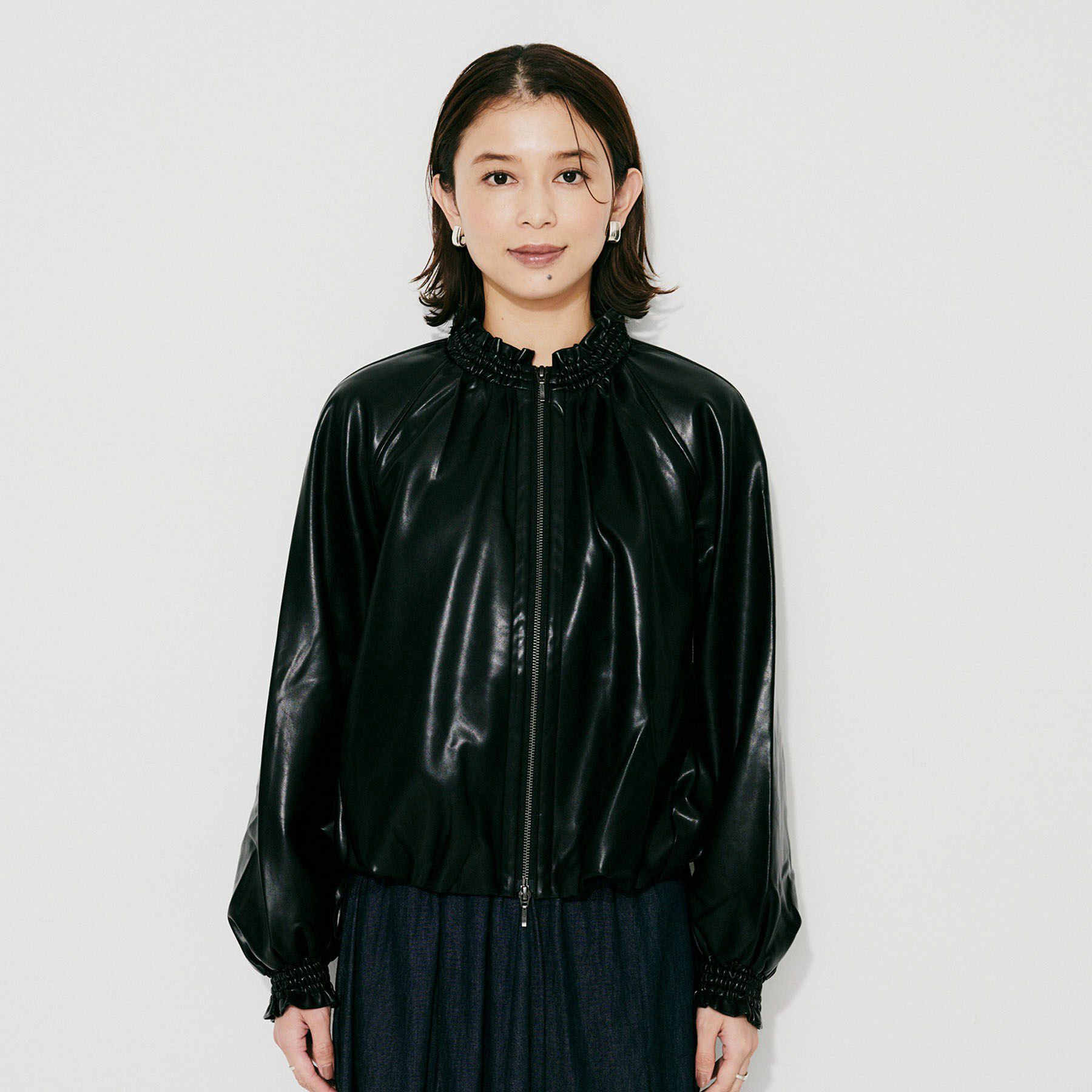 UNTITLED「【MARILYN MOON】ソフトレザー調ブルゾン」|ブルゾン・スタジャン|