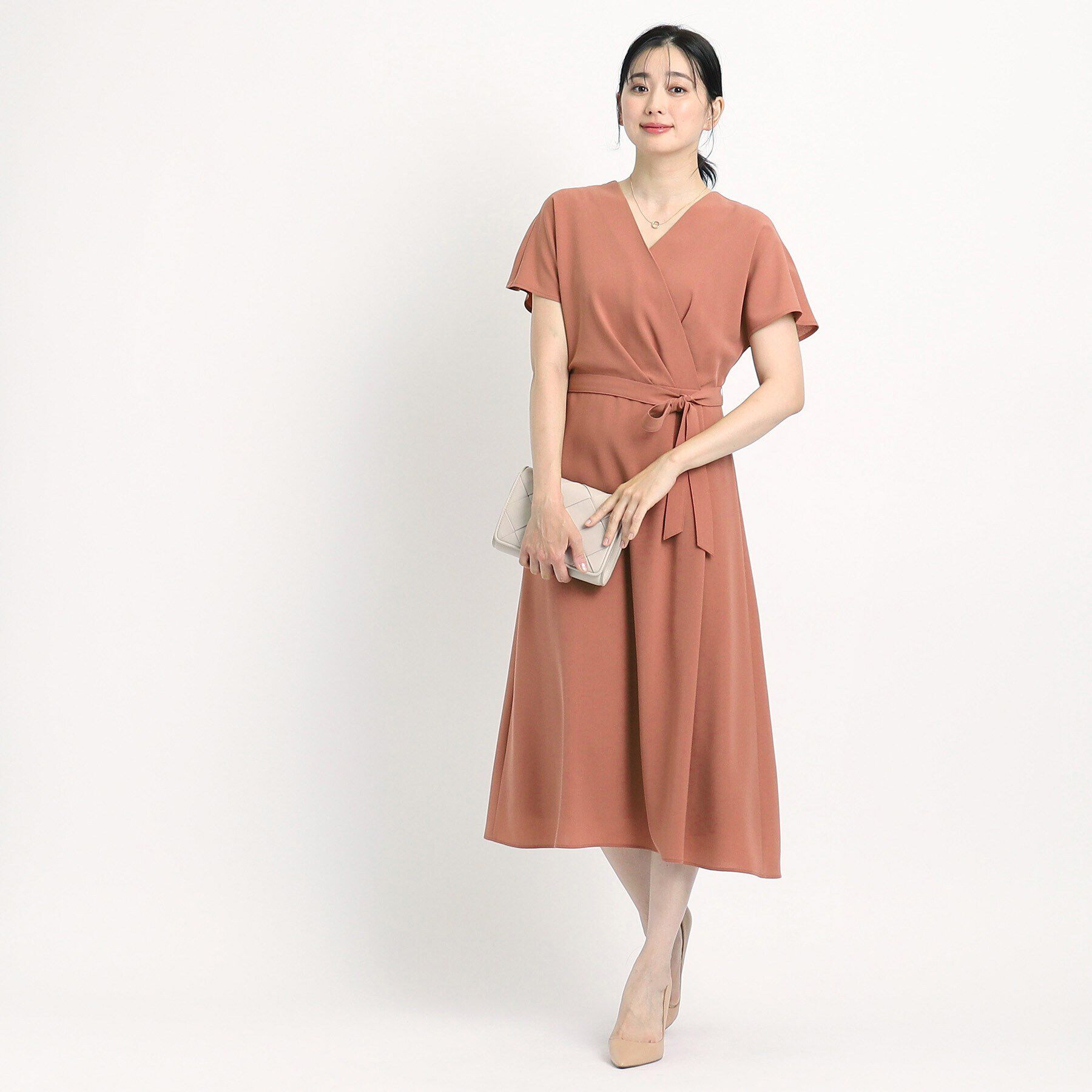 COUP DE CHANCE「【洗える／日本製／清涼感】夏におすすめ！女性らしいカシュクール風デザインワンピース」|ワンピース|