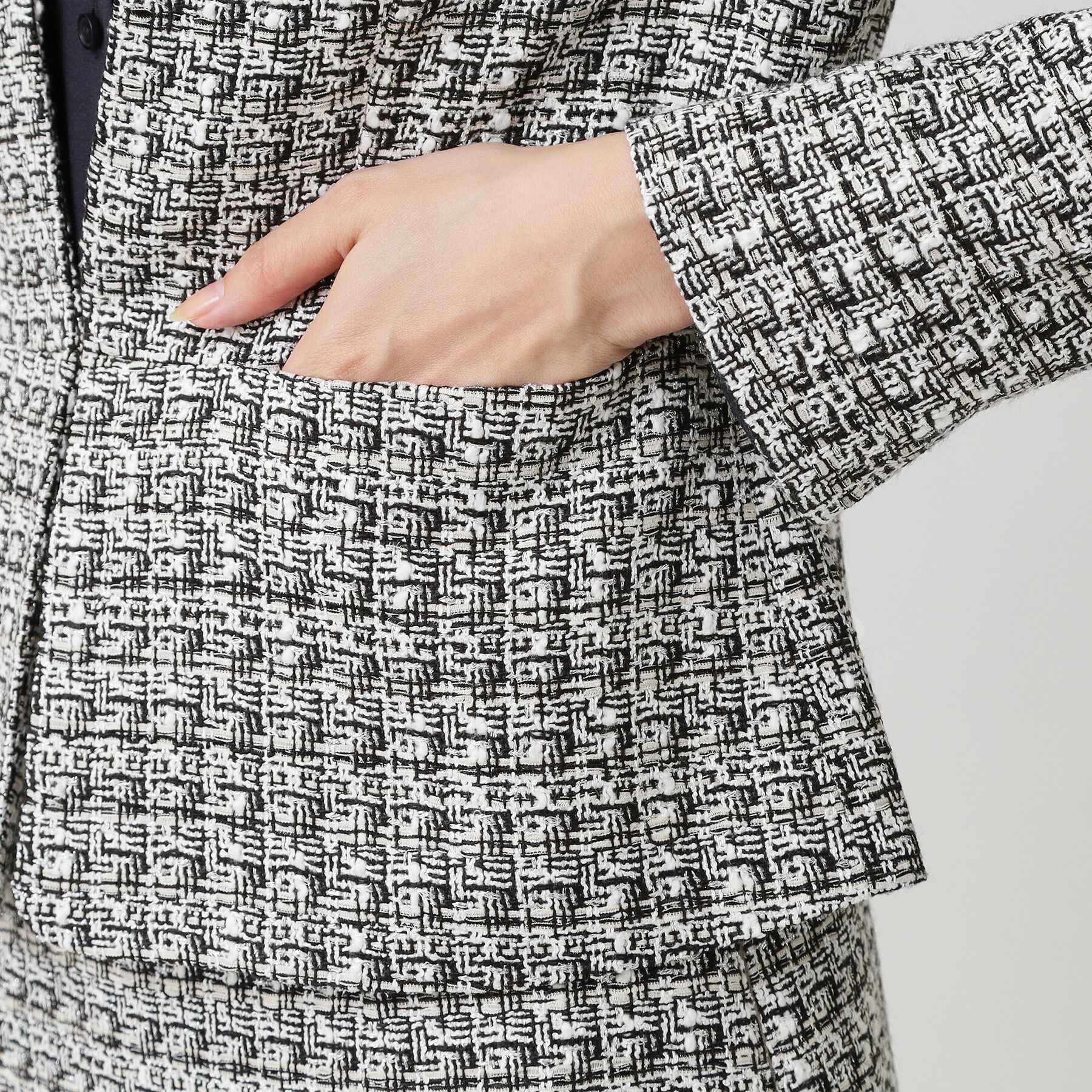 COUP DE CHANCE「【日本製／セットアップ可】ファンシーツィードのノーカラージャケット」|ノーカラージャケット|