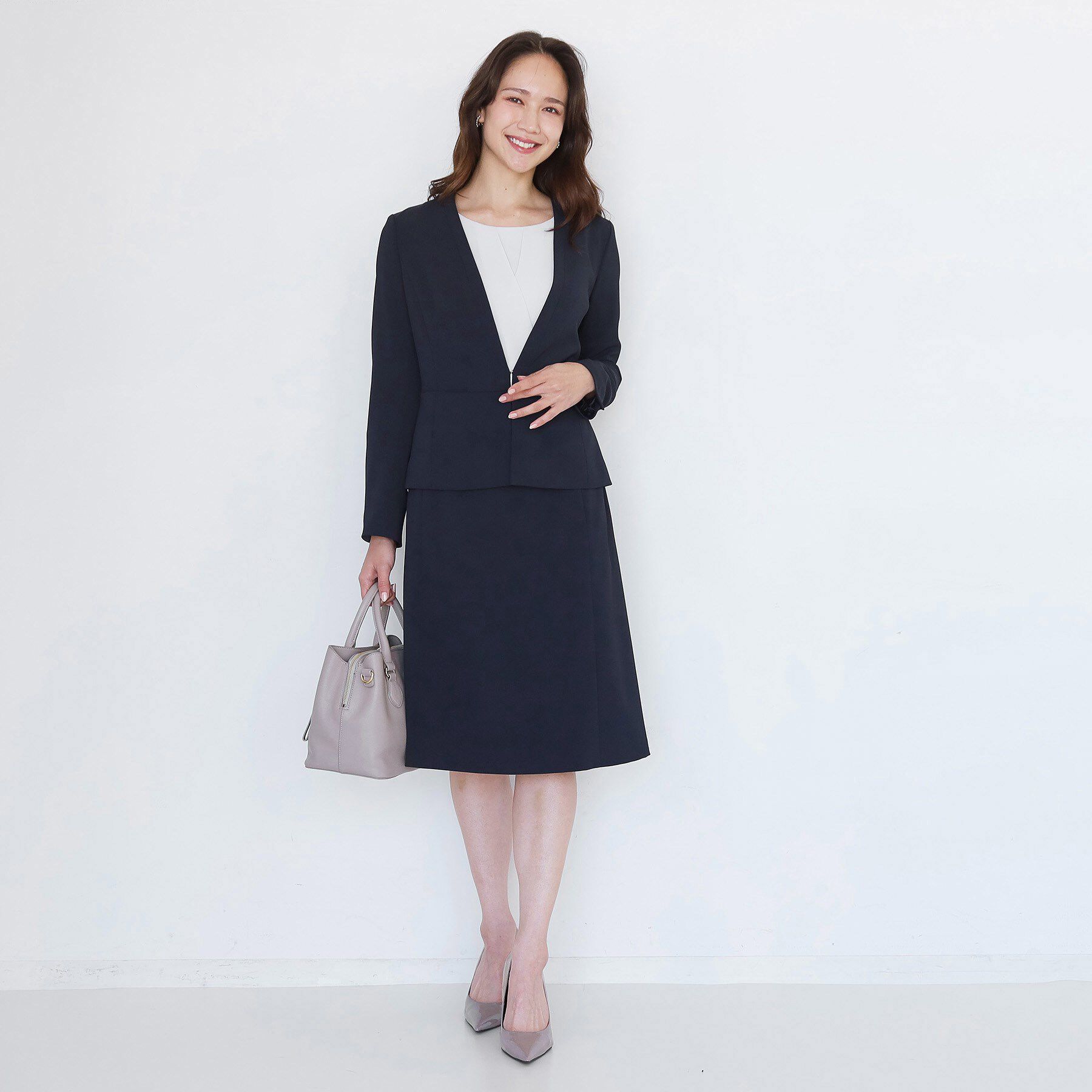 COUP DE CHANCE「【手洗い可／日本製／伸縮性／スーツ可】カラーレスジャケット」|ノーカラージャケット|