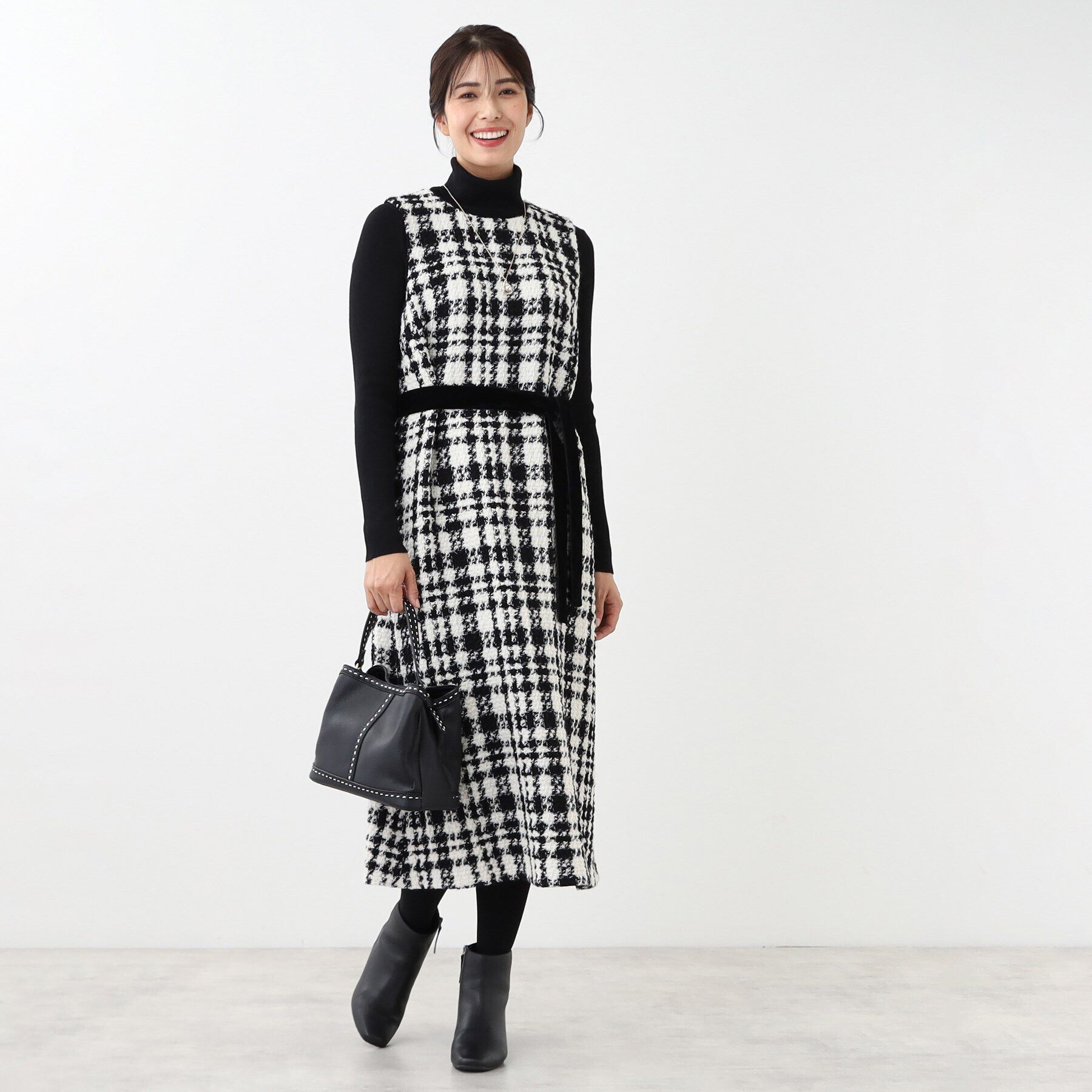 Reflect「【R‐QUALITY】ツイードジャンパードレス」|ワンピース|