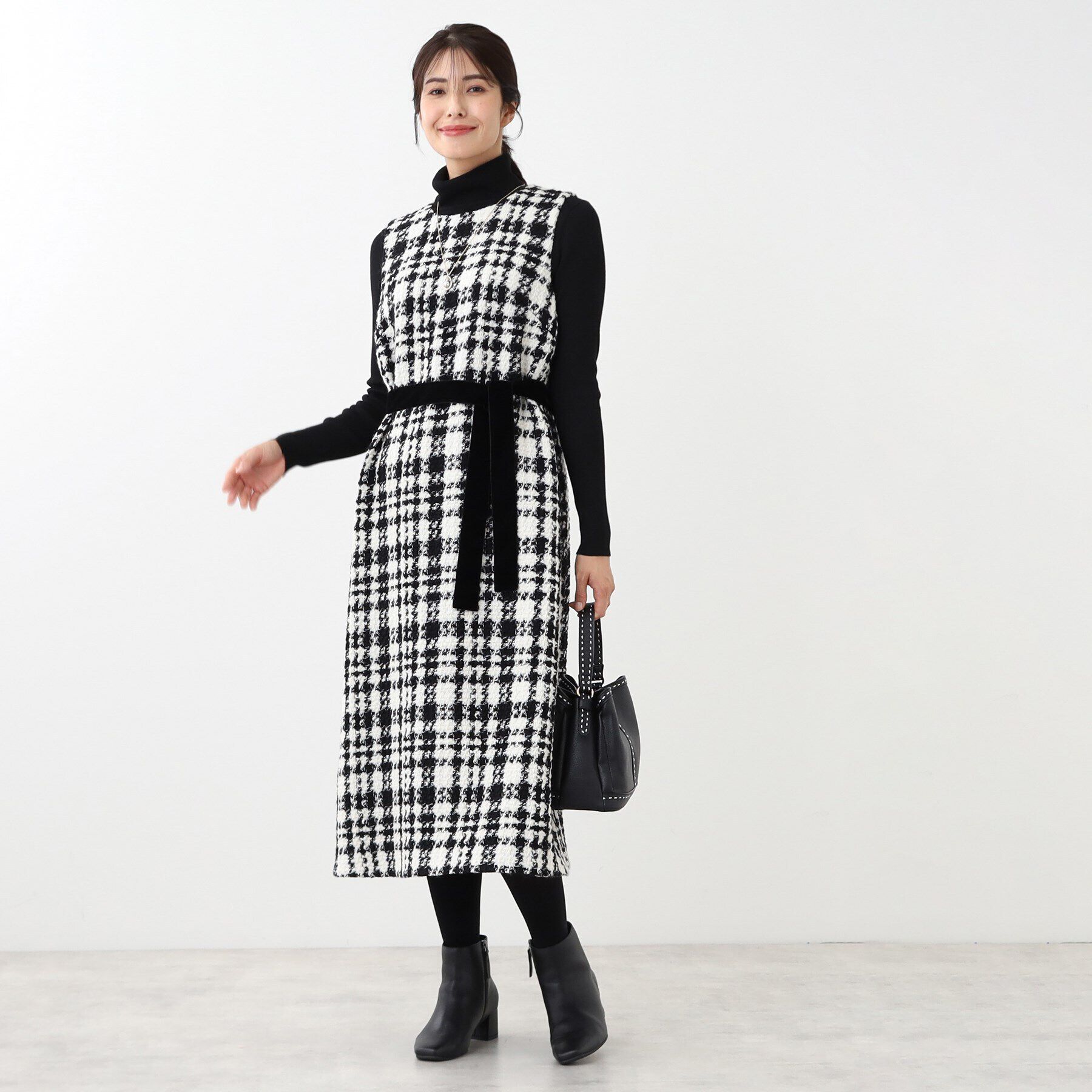 Reflect「【R‐QUALITY】ツイードジャンパードレス」|ワンピース|