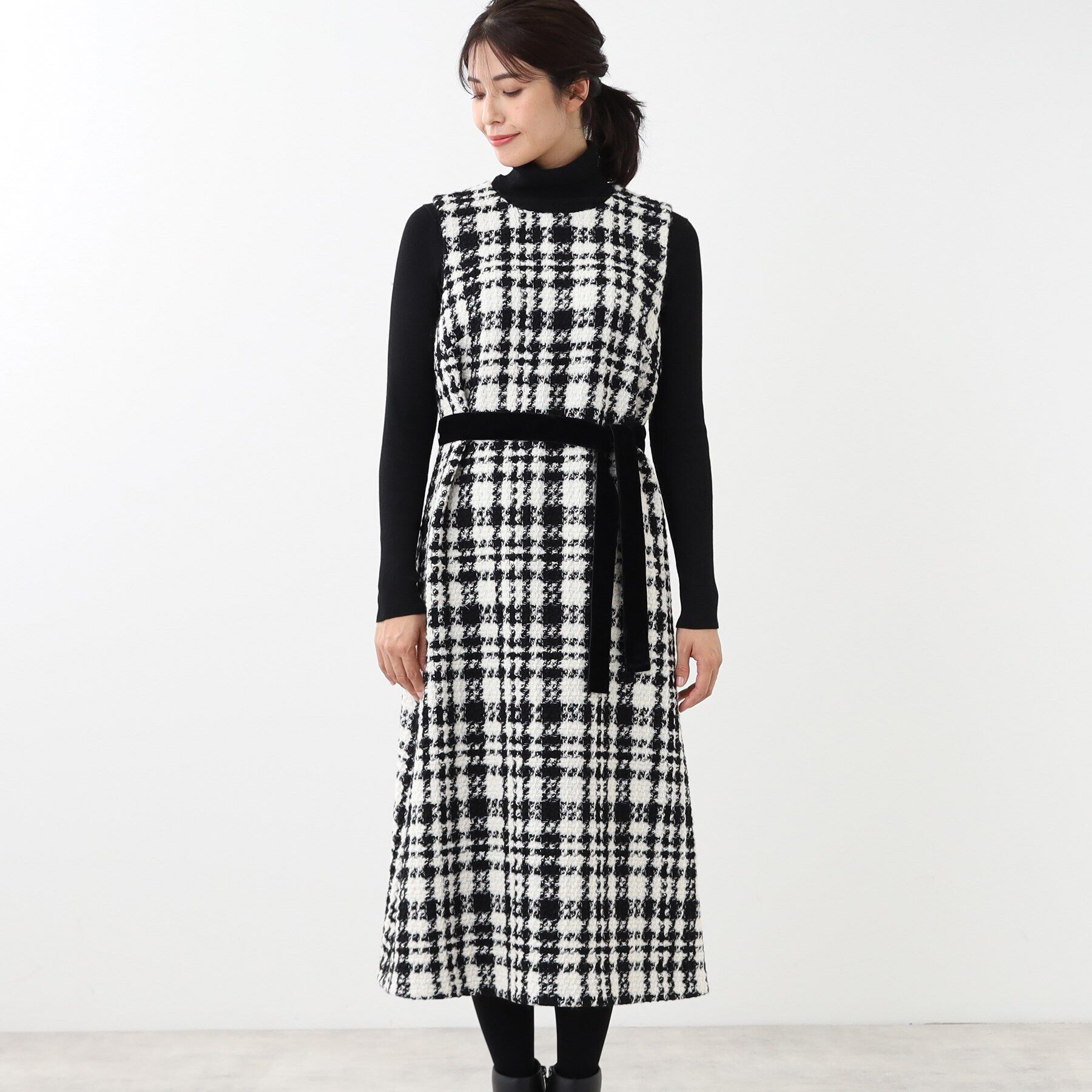 Reflect「【R‐QUALITY】ツイードジャンパードレス」|ワンピース|