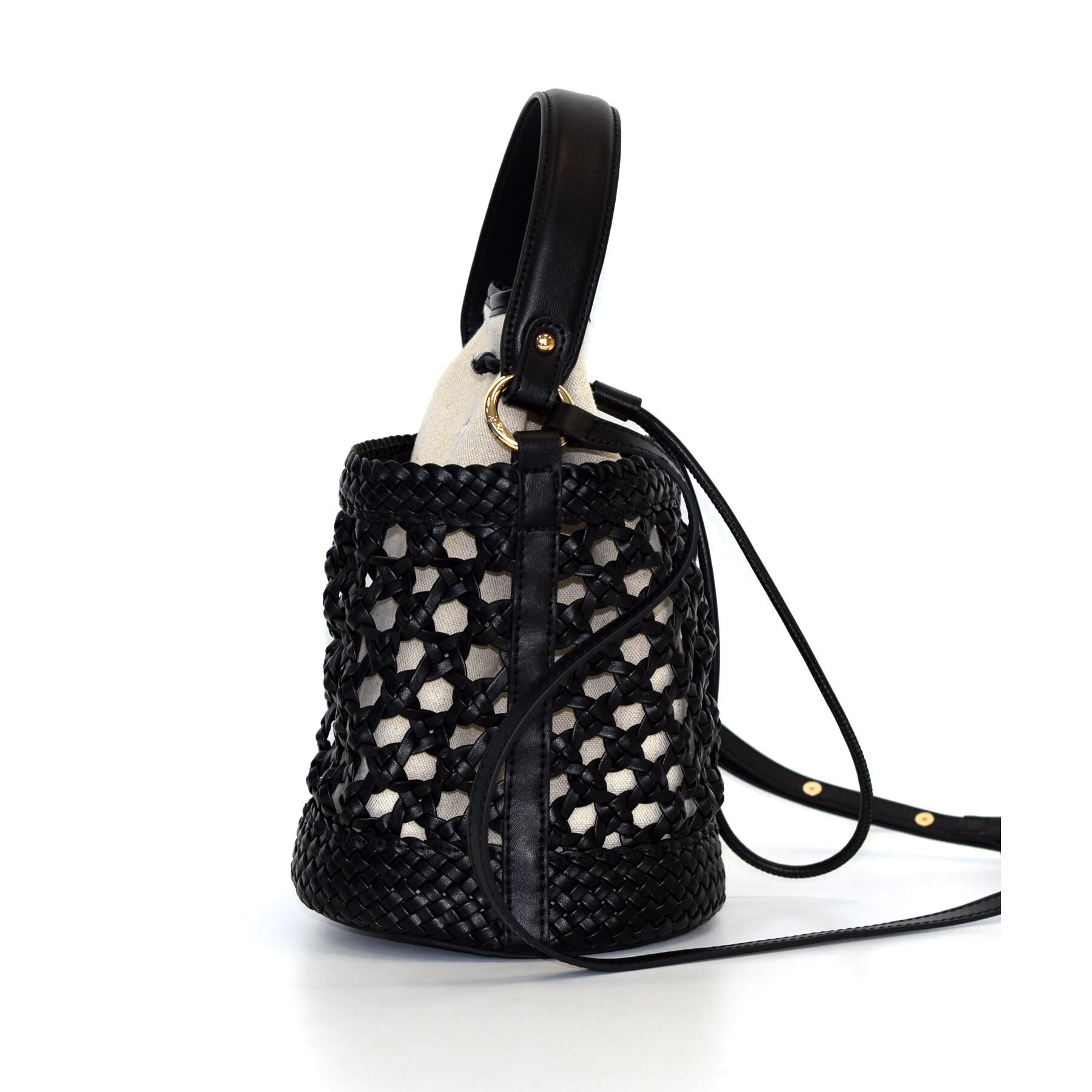 DRESSTERIOR「【3WAY】メッシュ＆キャンバス バケツBAG」|ハンドバッグ|