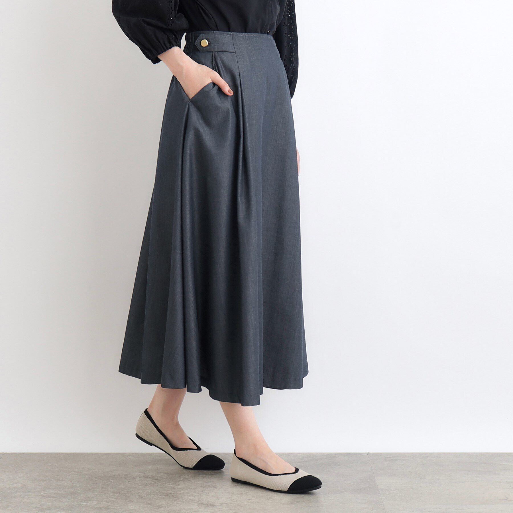 grove「クラシカルタックフレアスカート」|スカート|