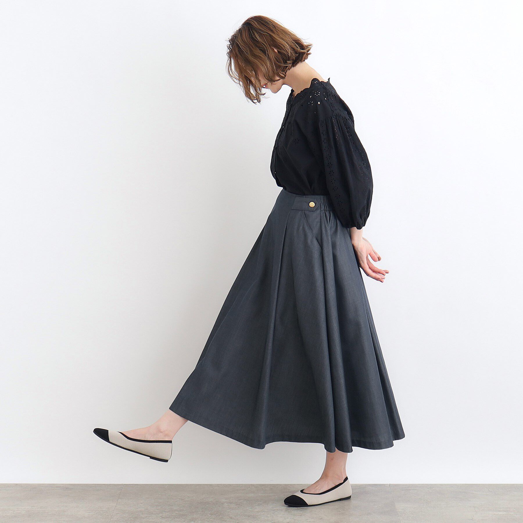 grove「クラシカルタックフレアスカート」|スカート|
