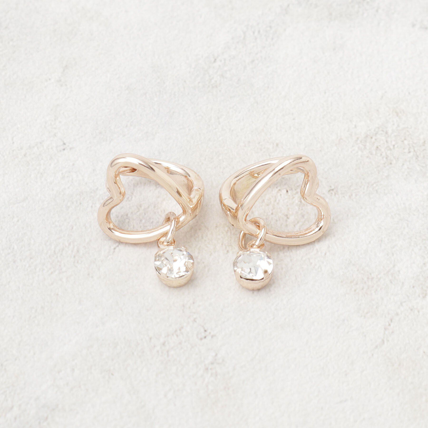 grove「ハートビジューワンタッチピアス」|ピアス|ピンクゴールド(00