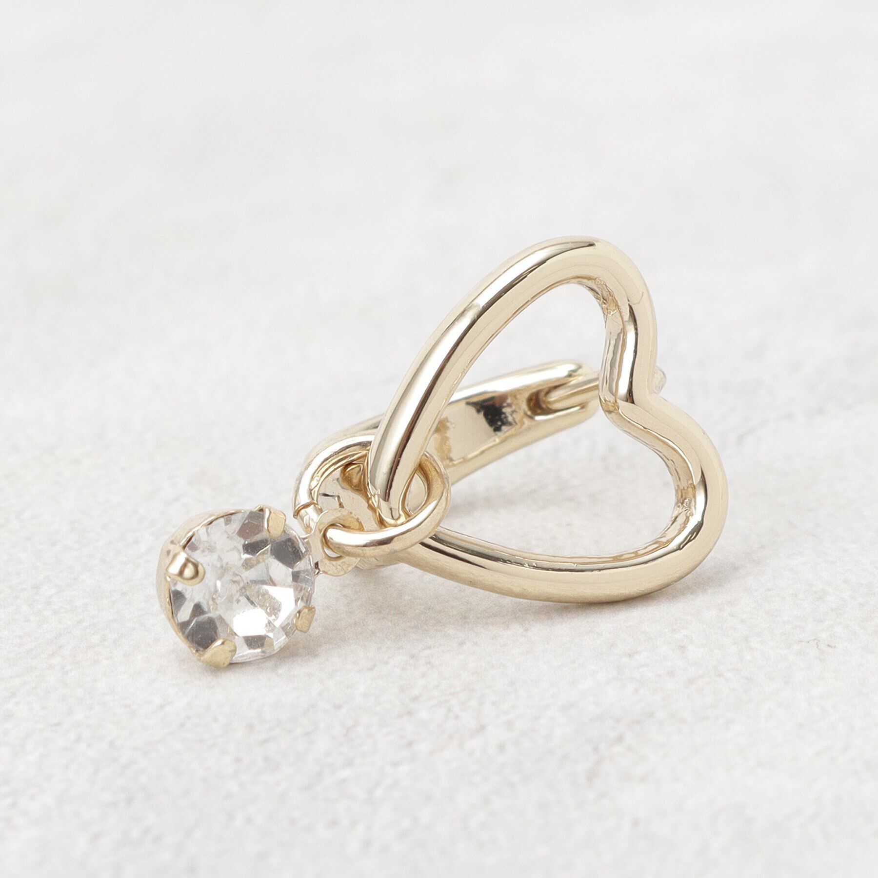 grove「ハートビジューワンタッチピアス」|ピアス|