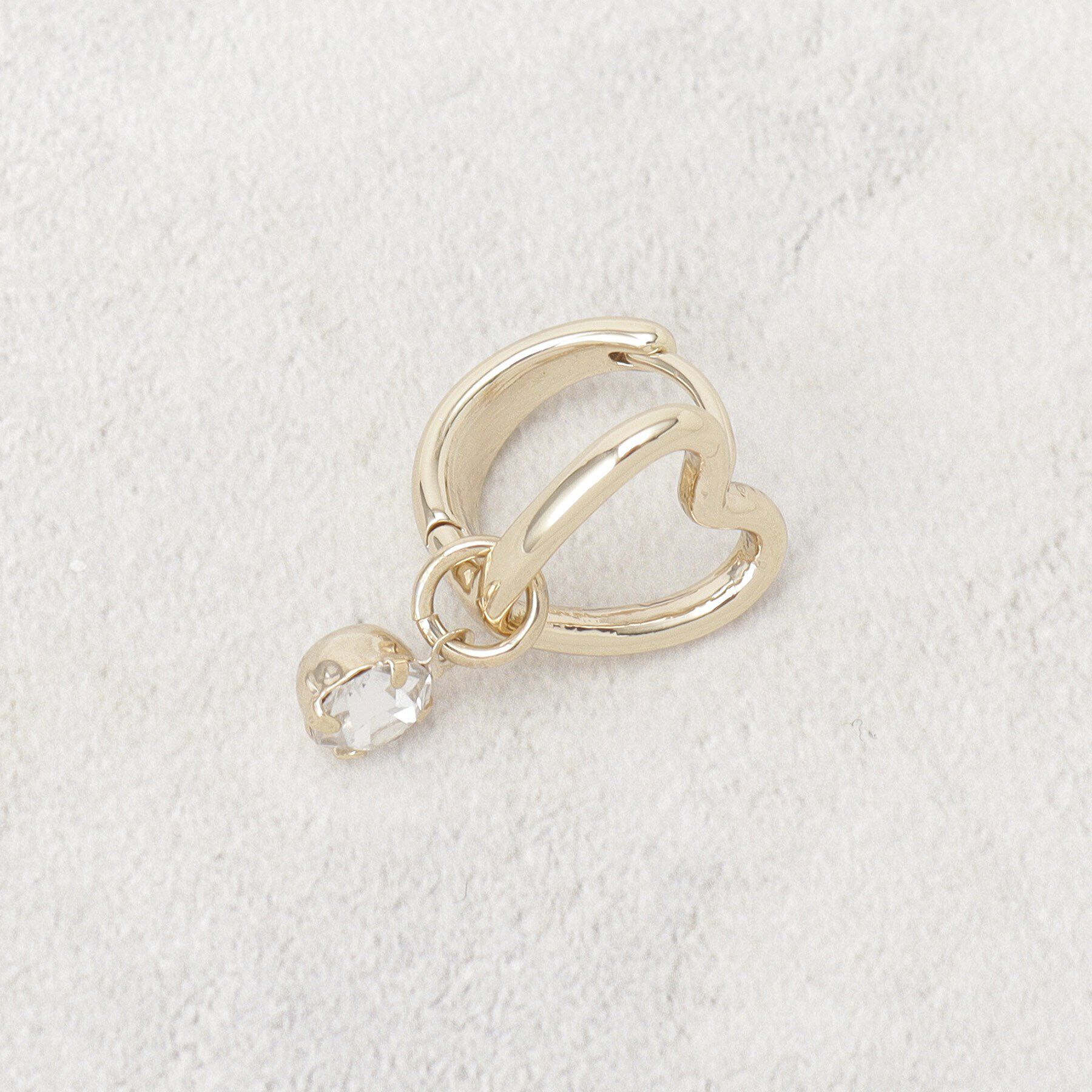 grove「ハートビジューワンタッチピアス」|ピアス|