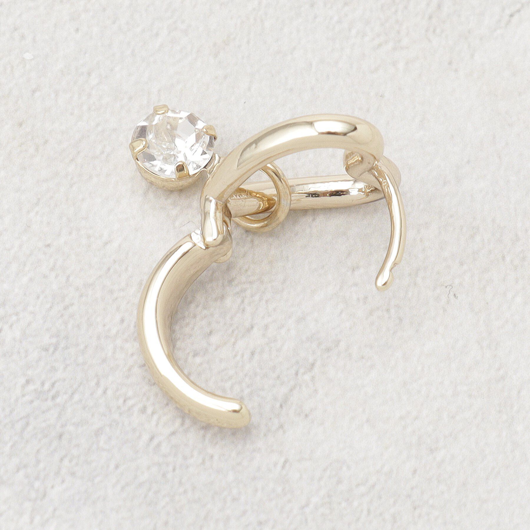 grove「ハートビジューワンタッチピアス」|ピアス|