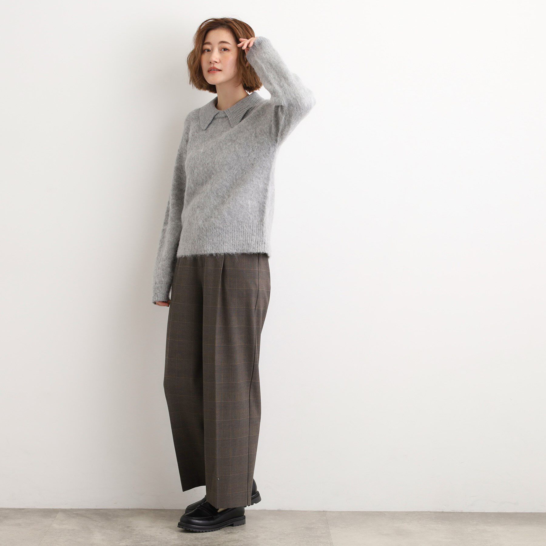 grove「シャークスキン裏起毛スラックスパンツ」|その他|