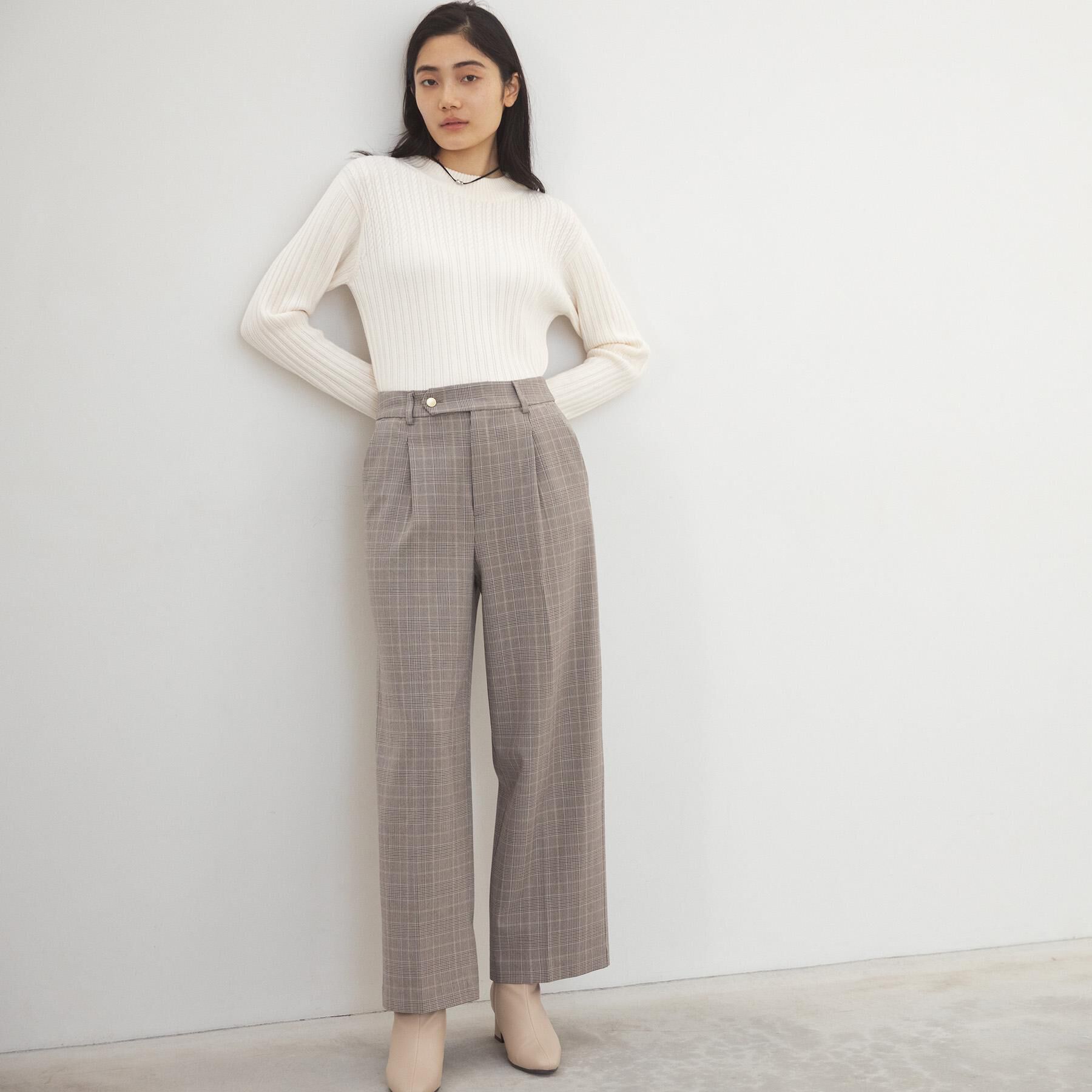 grove「シャークスキン裏起毛スラックスパンツ」|その他|