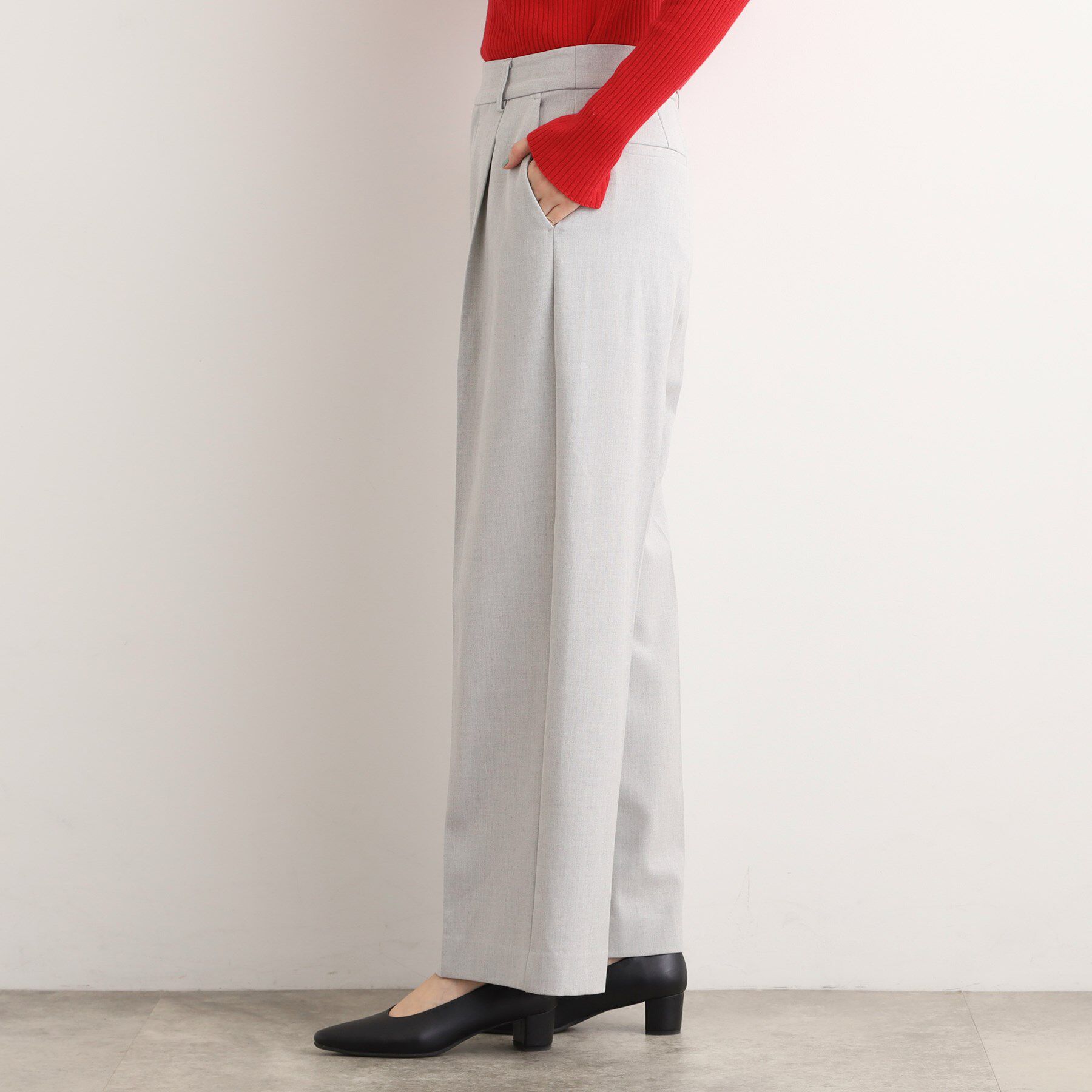 grove「シャークスキン裏起毛スラックスパンツ」|その他|