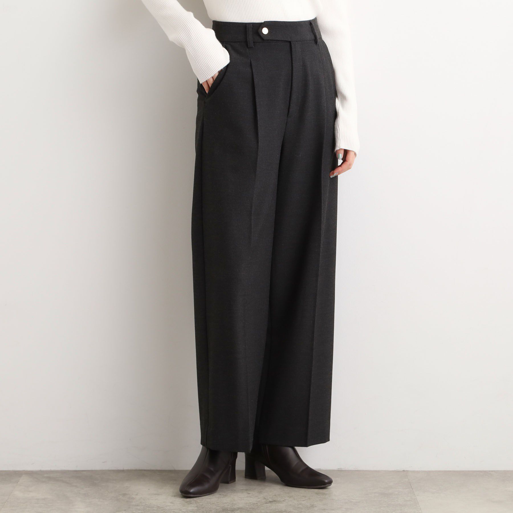 grove「シャークスキン裏起毛スラックスパンツ」|その他|