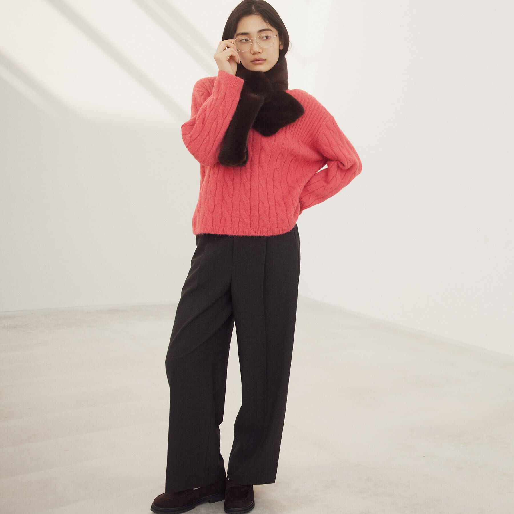 grove「シャークスキン裏起毛スラックスパンツ」|その他|