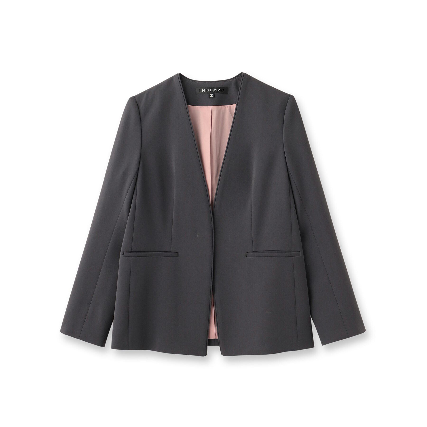 INDIVI「【洗える／日本製／定番スーツ】トリアセテート混ストレッチノーカラージャケット」|スーツ|