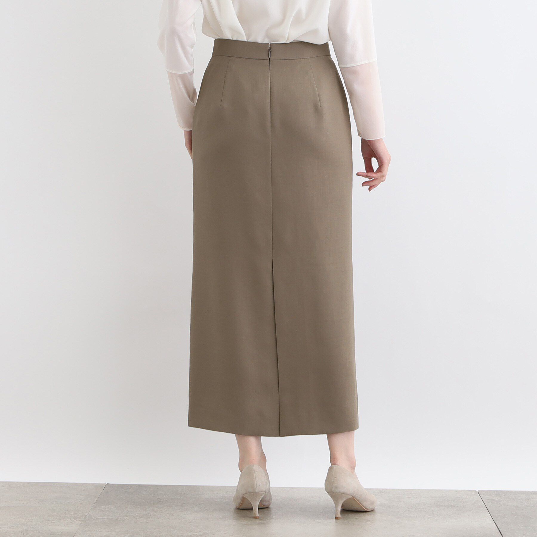 INDIVI「【トリアセテート混/SETUP可能】ラップ風ナロースカート」|スカート|