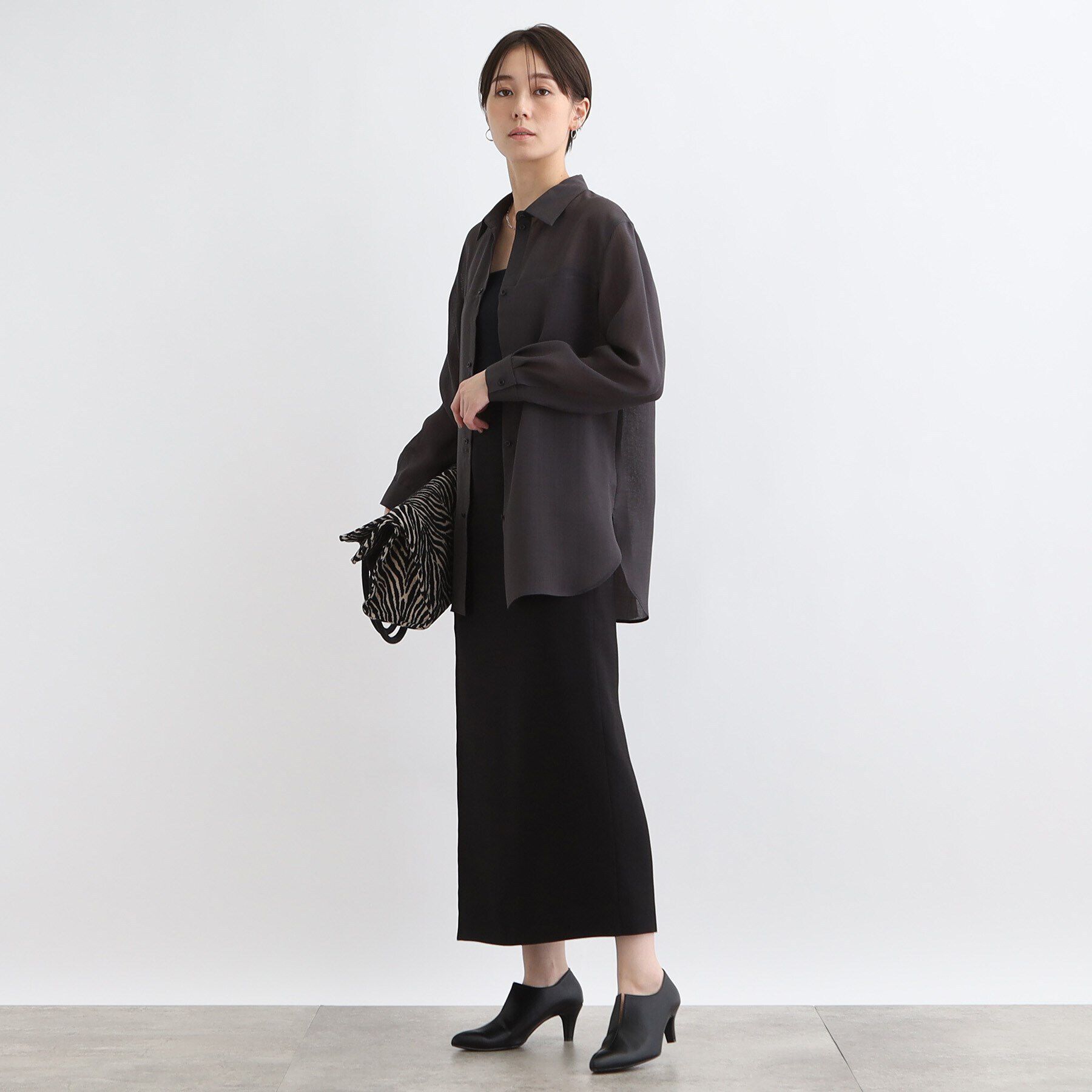 INDIVI「【トリアセテート混/SETUP可能】ラップ風ナロースカート」|スカート|