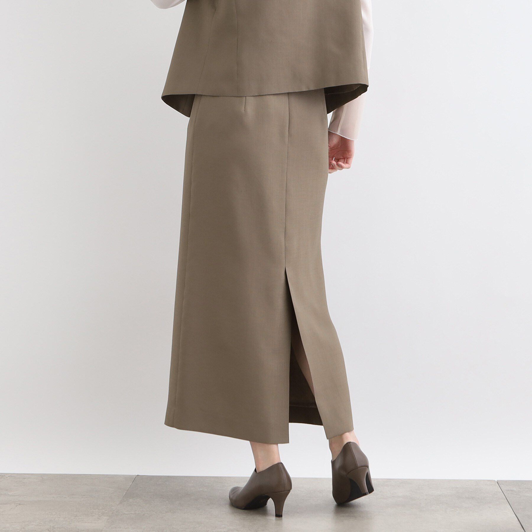 INDIVI「【トリアセテート混/SETUP可能】ラップ風ナロースカート」|スカート|