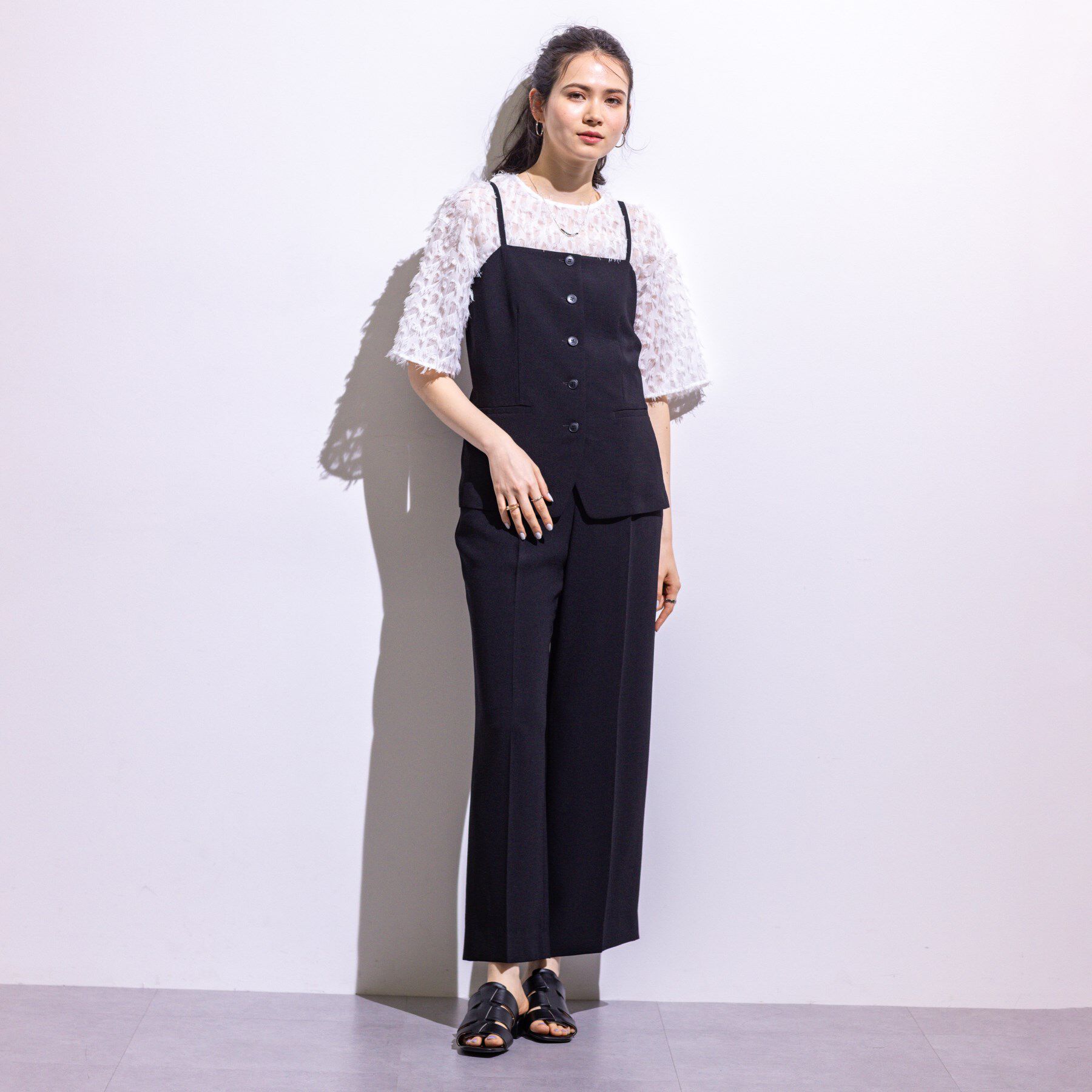 INDIVI「【着る日傘/遮熱/UVケア】ビスチェ風キャミトップス」|キャミソール|