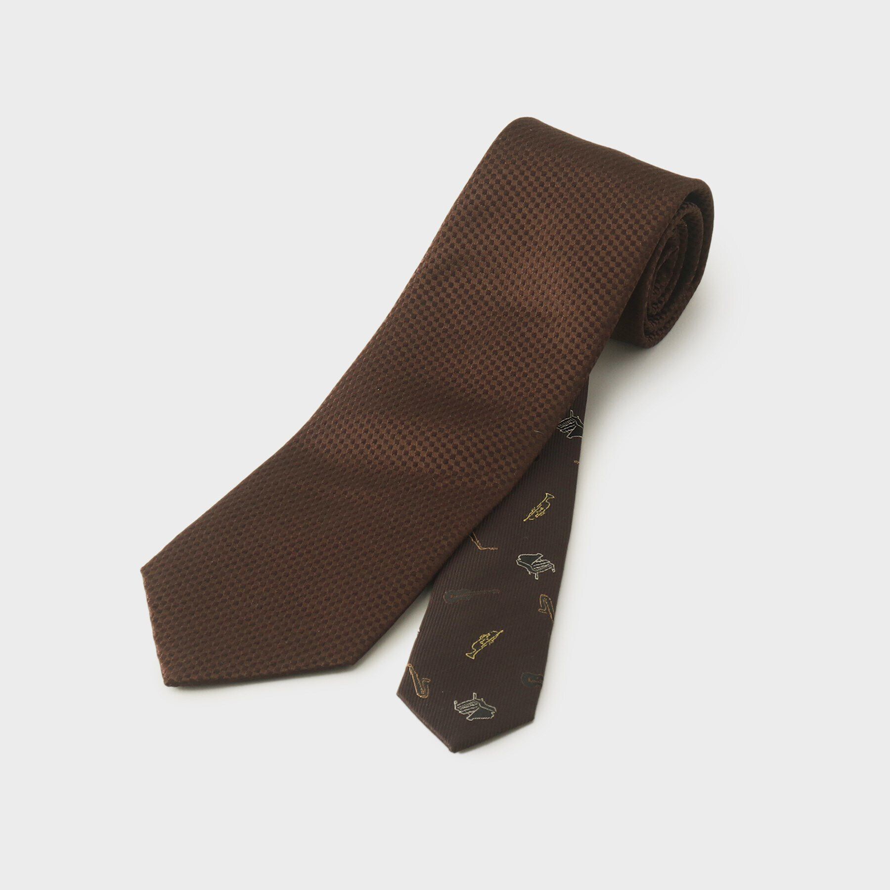 TAKEO KIKUCHI「【JAZZ CLUBチェンジタイ】 バスケットソリッド」|ネクタイ・蝶ネクタイ|ブラウン(043)